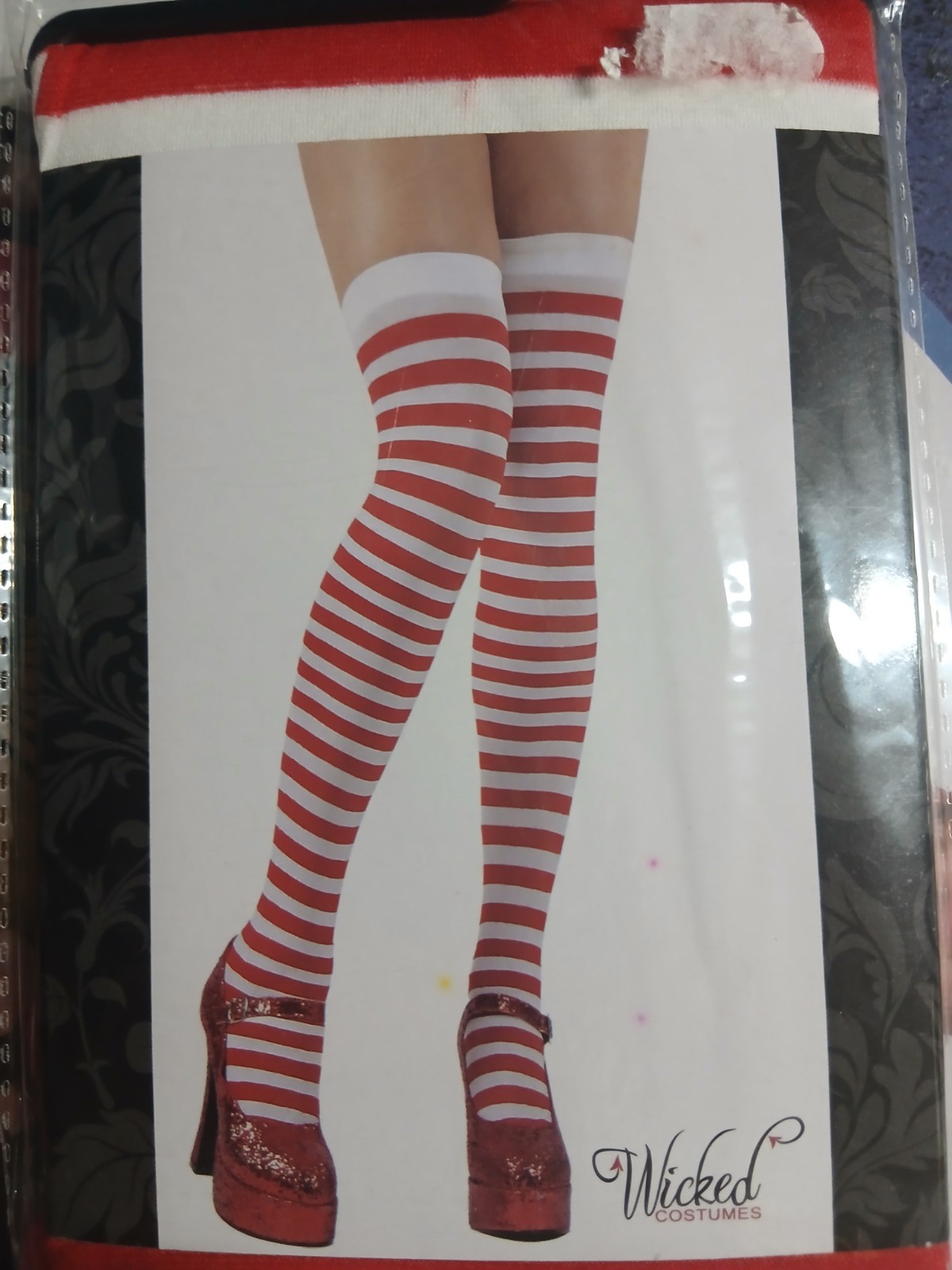 red White  Hoisey Stockings Hen Fairytale Fancydress Festival Cosplay Roleplay