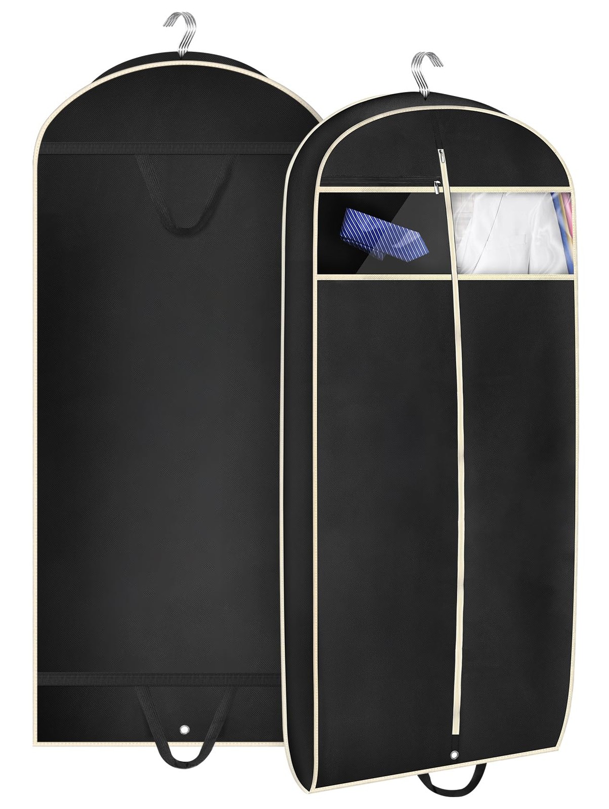 MISSLO 43" Gusseted Travel Garment Bag with Accessories Zipper Pocket Breatha...