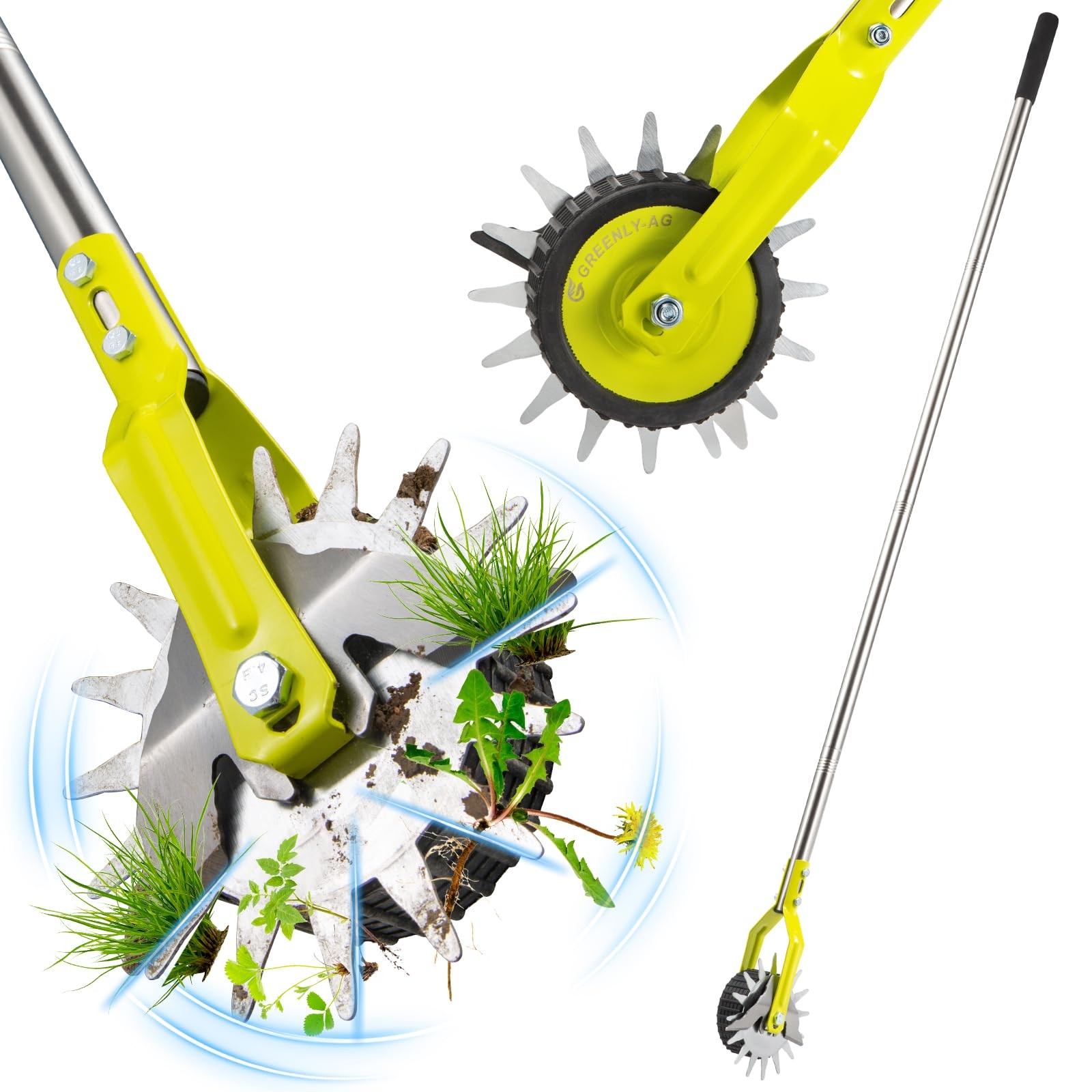 G GREENLY-AG 58-Inch Manual Edger Lawn Tool, 58 inches, Grass green Style