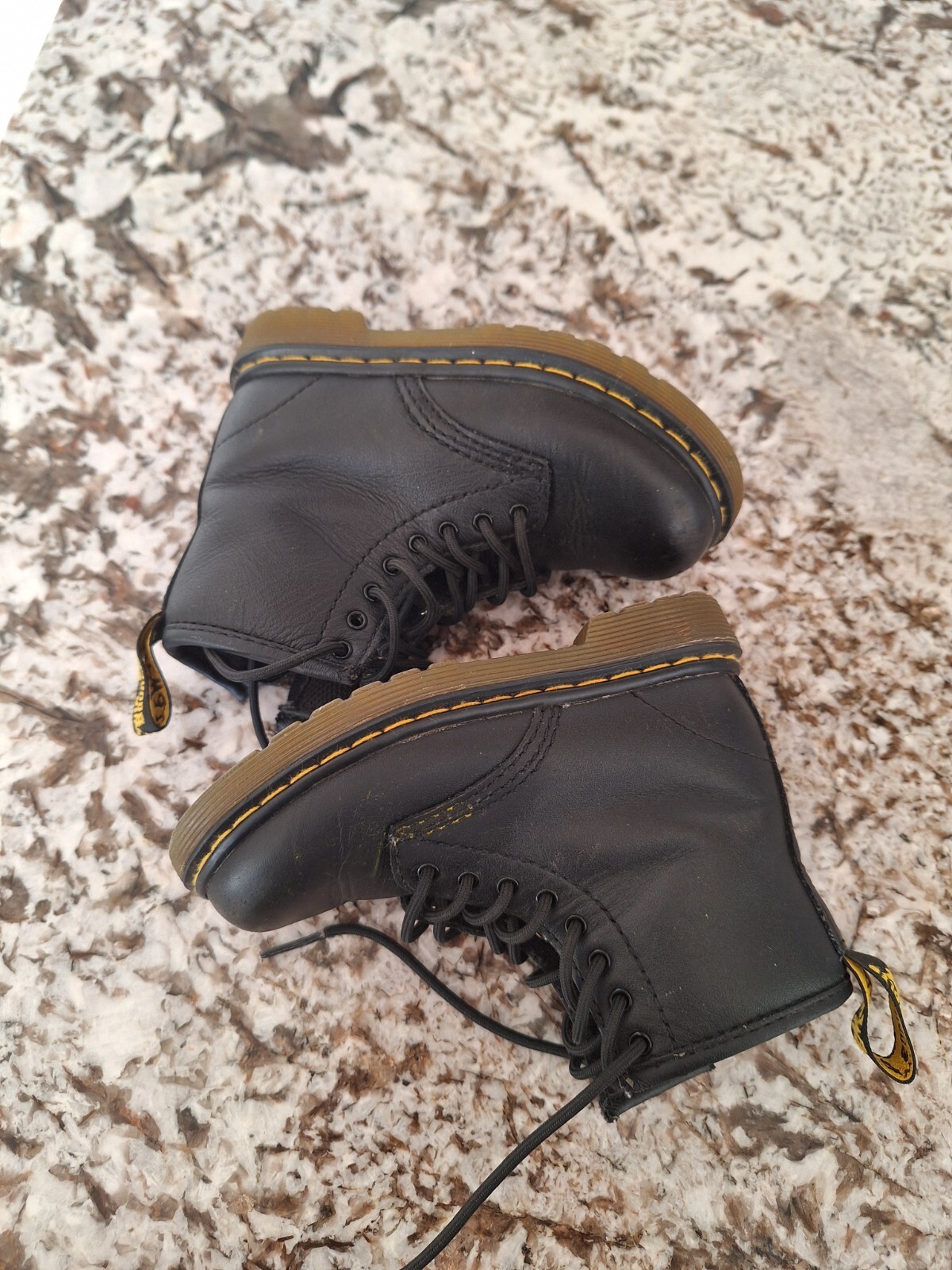 Kids Doc Martens Size 8 Black Combat Boots Side Zip