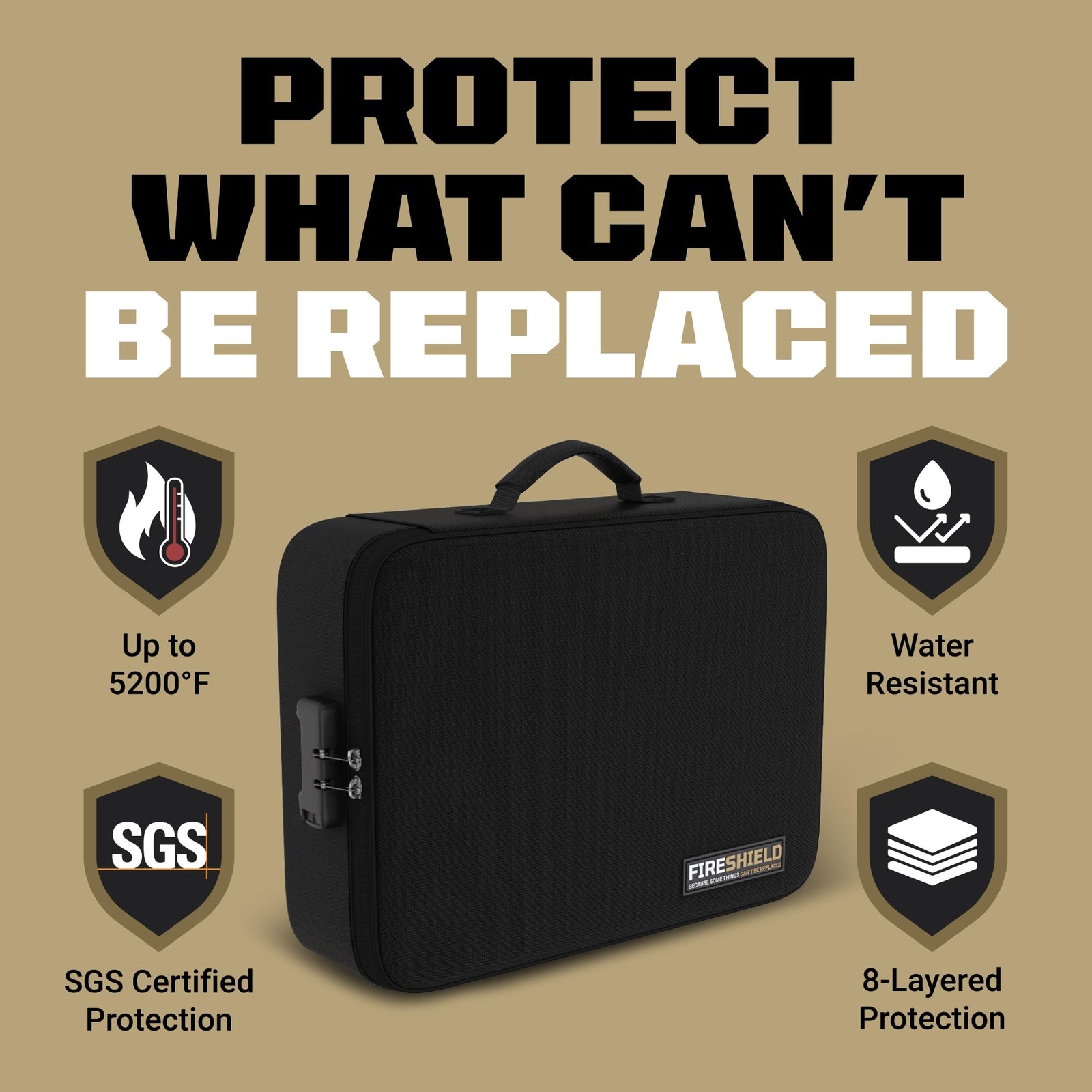 FIRESHIELD PRO 5200°F Fireproof Document Box with Lock – Fire Safe Organizer...