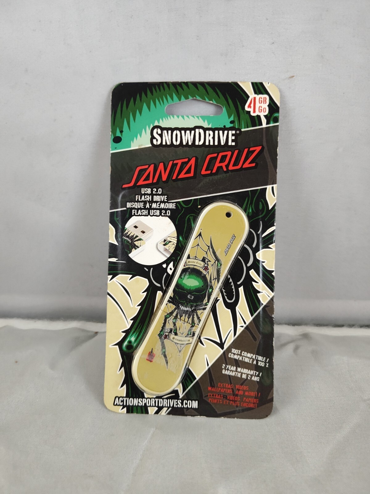 Collectible Santa Cruz 4 Gb USB 2.0 SnowDrive Green Spider Skull