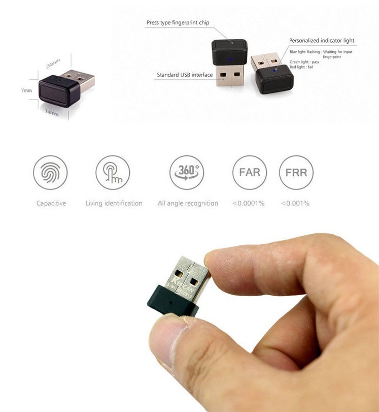 Mini Capturing PC Fingerprint Scanner Laptop Security Key Computer USB Interface
