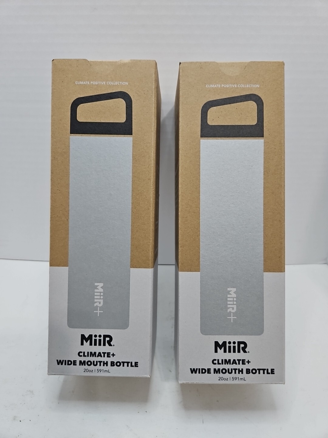 MiiR Climate+ Silver Wide Mouth Bottle 20 oz 591 ml Lot Of 2