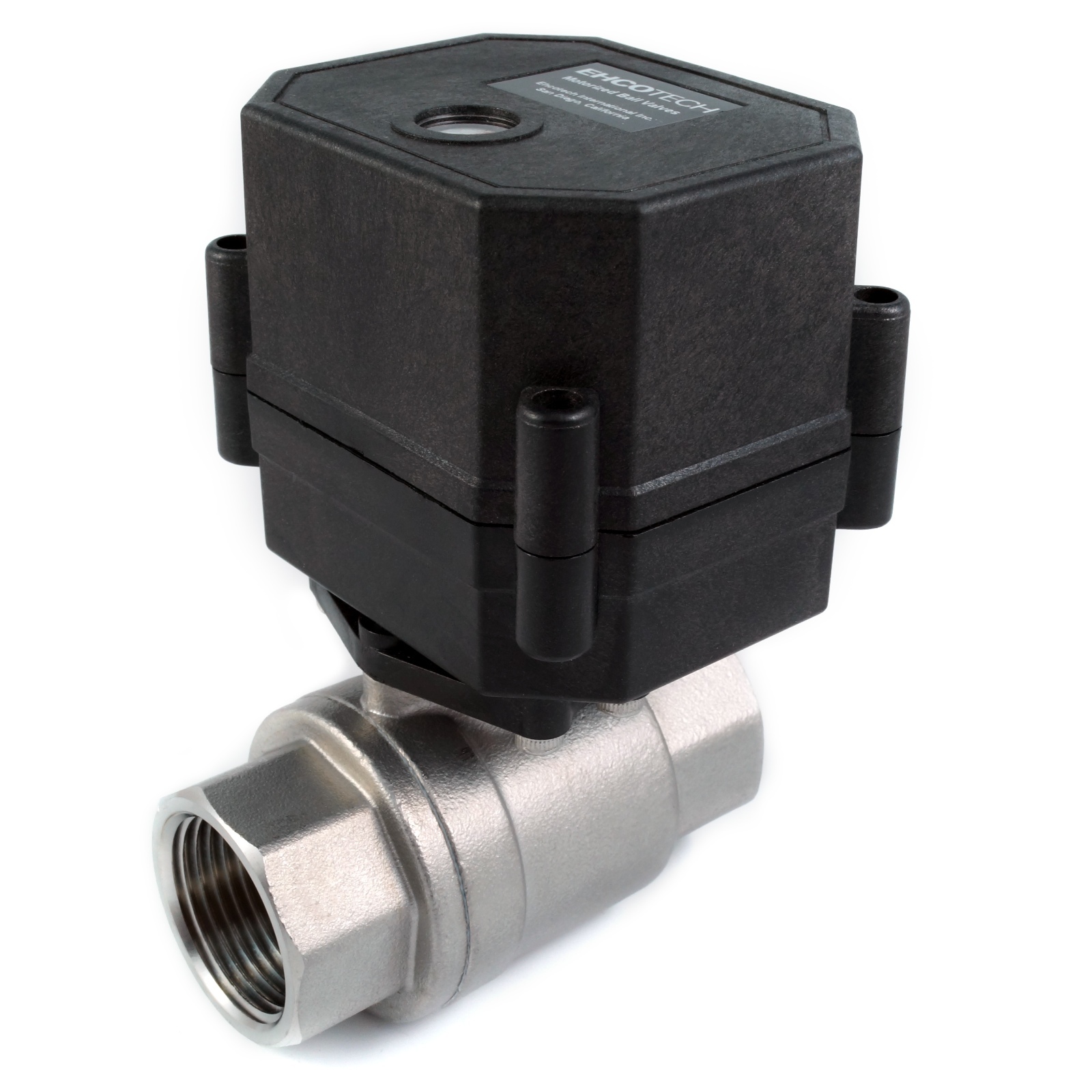 3/4" NPT Motorized Ball Valve N/O EPDM 9V 12 to 24 VDC/VAC 2-wire Stainless SS