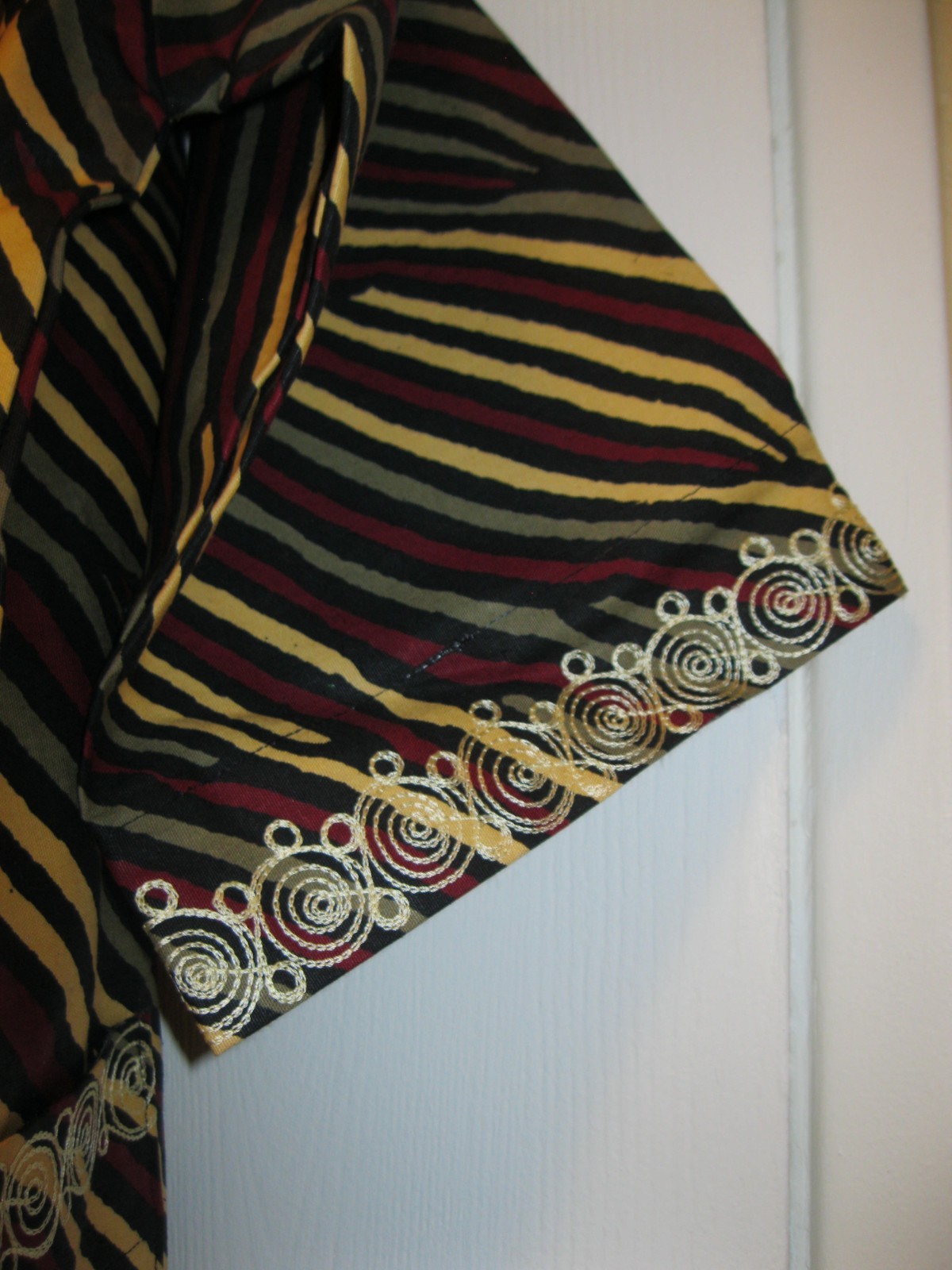 AFRICAN COTTON TOP & SLACK SET, NEW, MULTICOLOR, SZ. M. , W/ EMBROIDERY