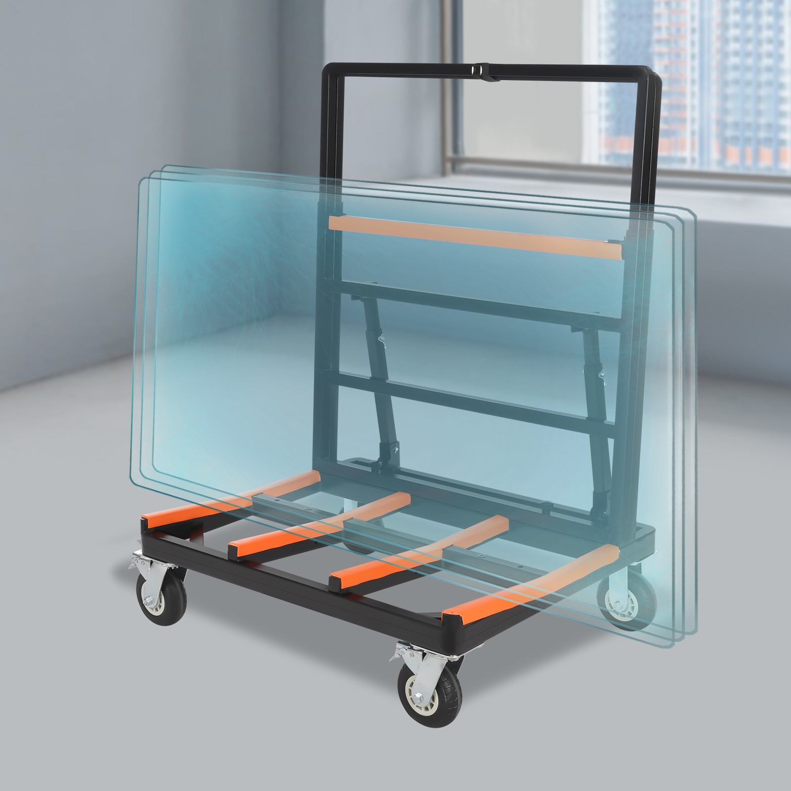 Drywall Dolly Heavy Duty Sheetrock Panel Cart Trolley Plywood Truck with Brakes