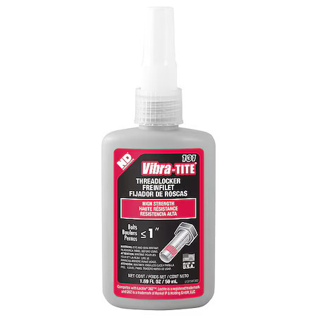 Vibra-Tite 13150 Threadlocker, Vibra-Tite 131, Red, High Strength, Liquid, 50