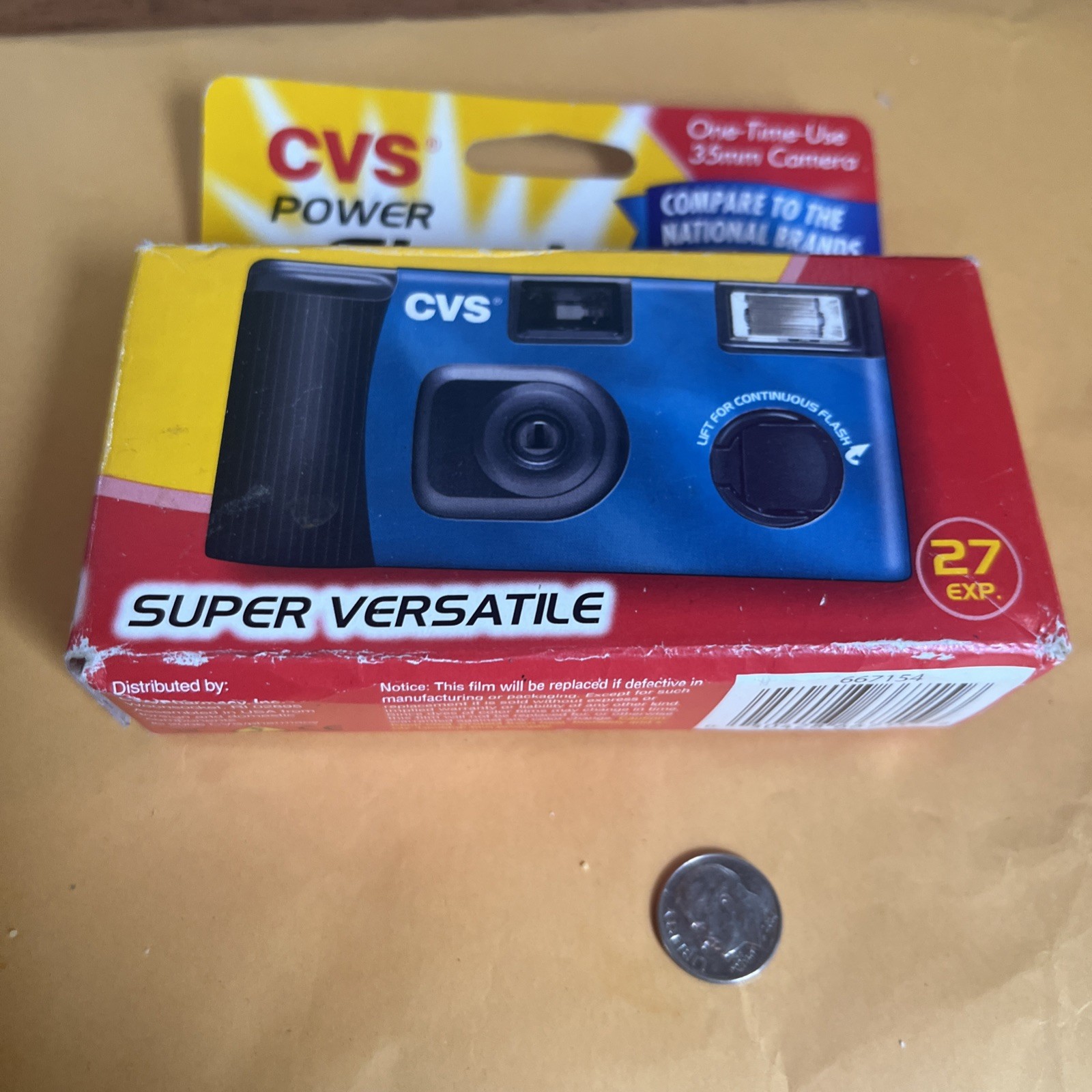 CVS Power Flash Blue All Purpose One Time Use Camera 35mm Process Before 2010-03