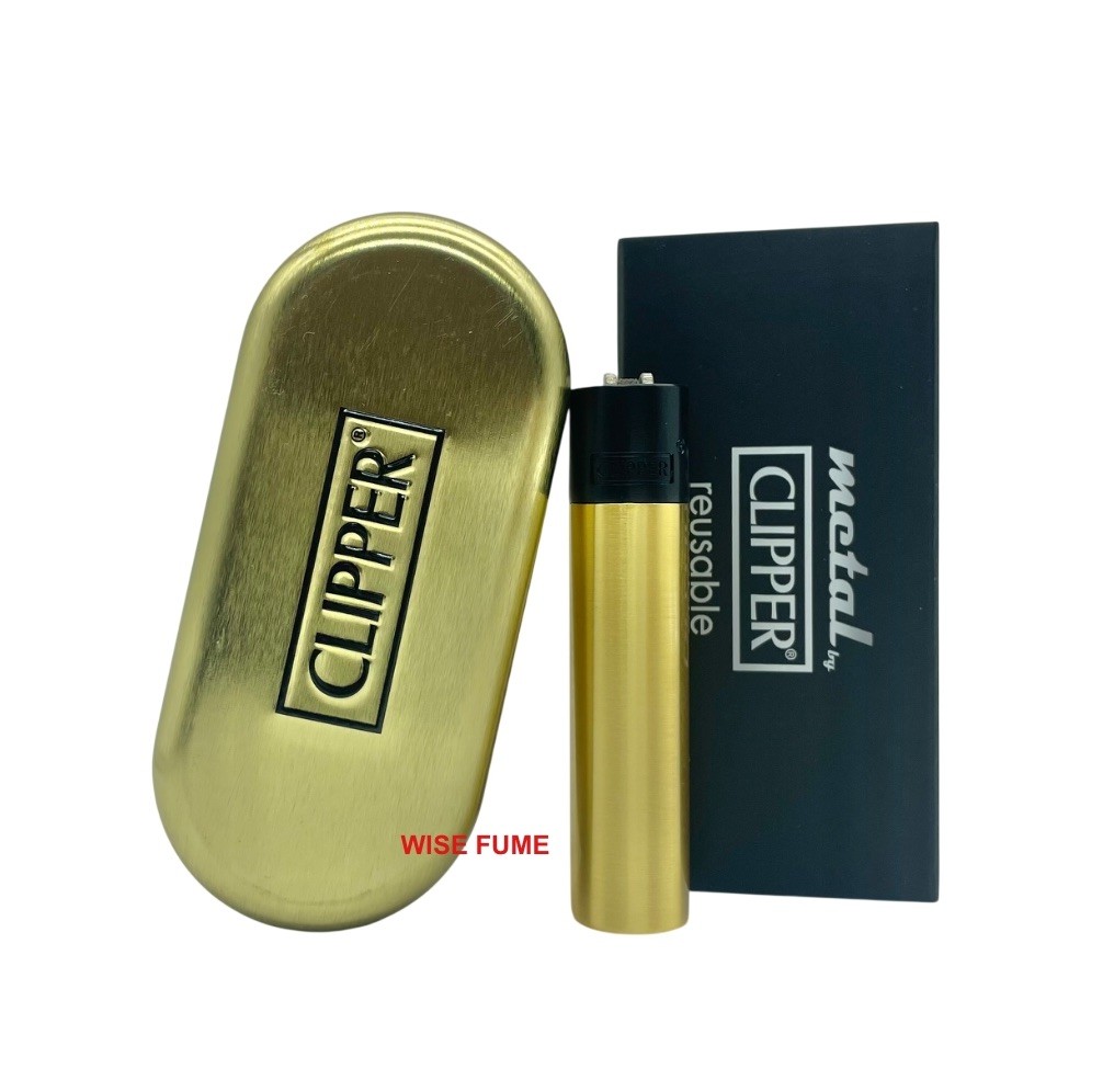 Clipper Full Metal Lighter Silver Black Gold Refillable