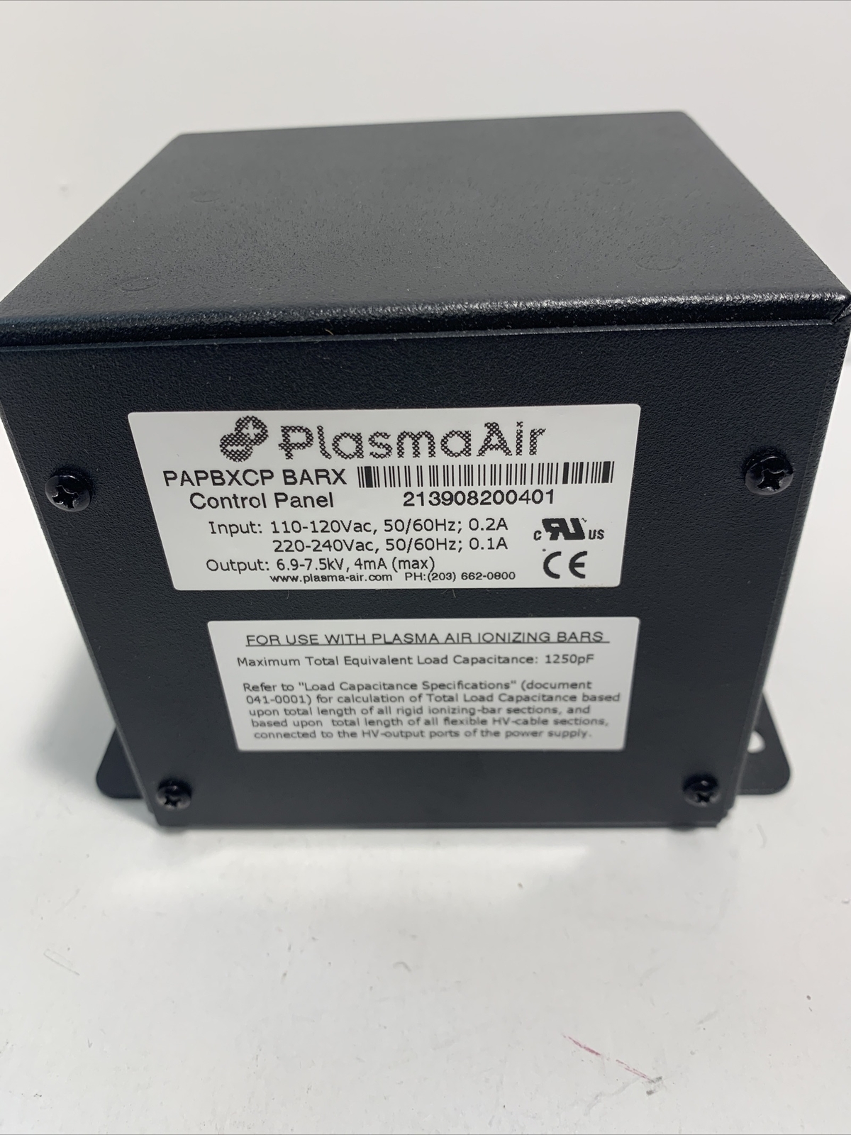Plasma Air PAPBXCP BAR-X Control Panel
