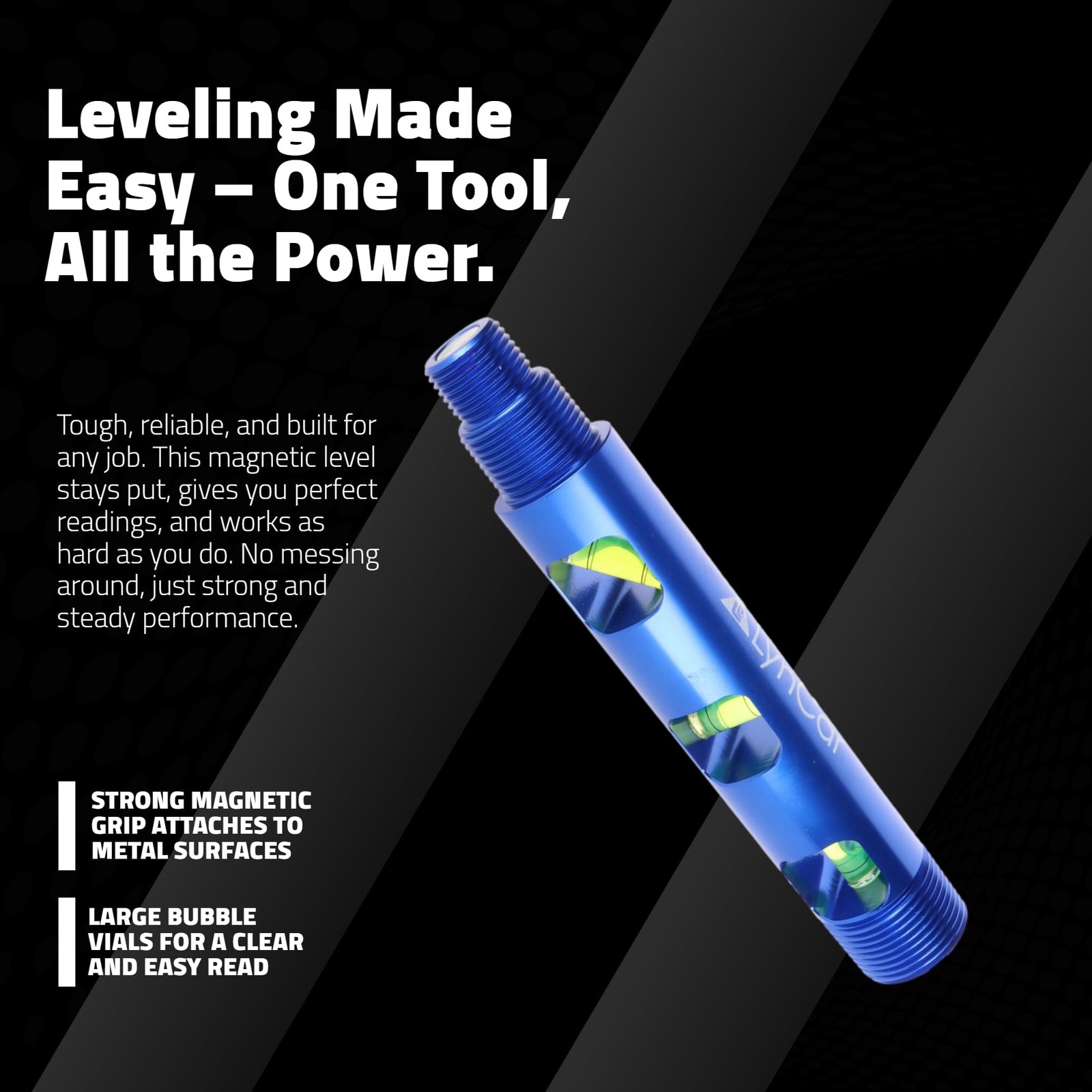 Lyncar Spot Rite Magnetic Bubble Level with Threaded Ends (1/2", 3/4", 1") | ...