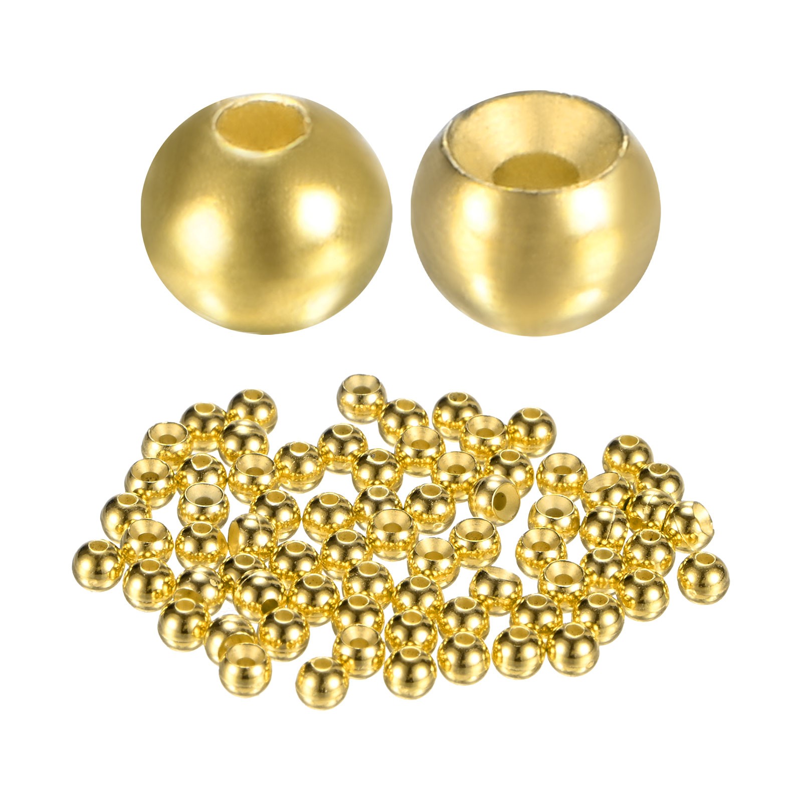 2.8mm Tungsten Beads for Fly Hole [50PCS] - Tapered Tying [Gold Tone]