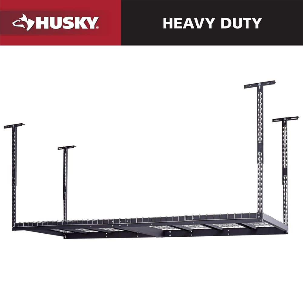 Husky 97.5" W x 43.75" H Adjustable Metal Heavy-Duty Garage Storage Rack Black