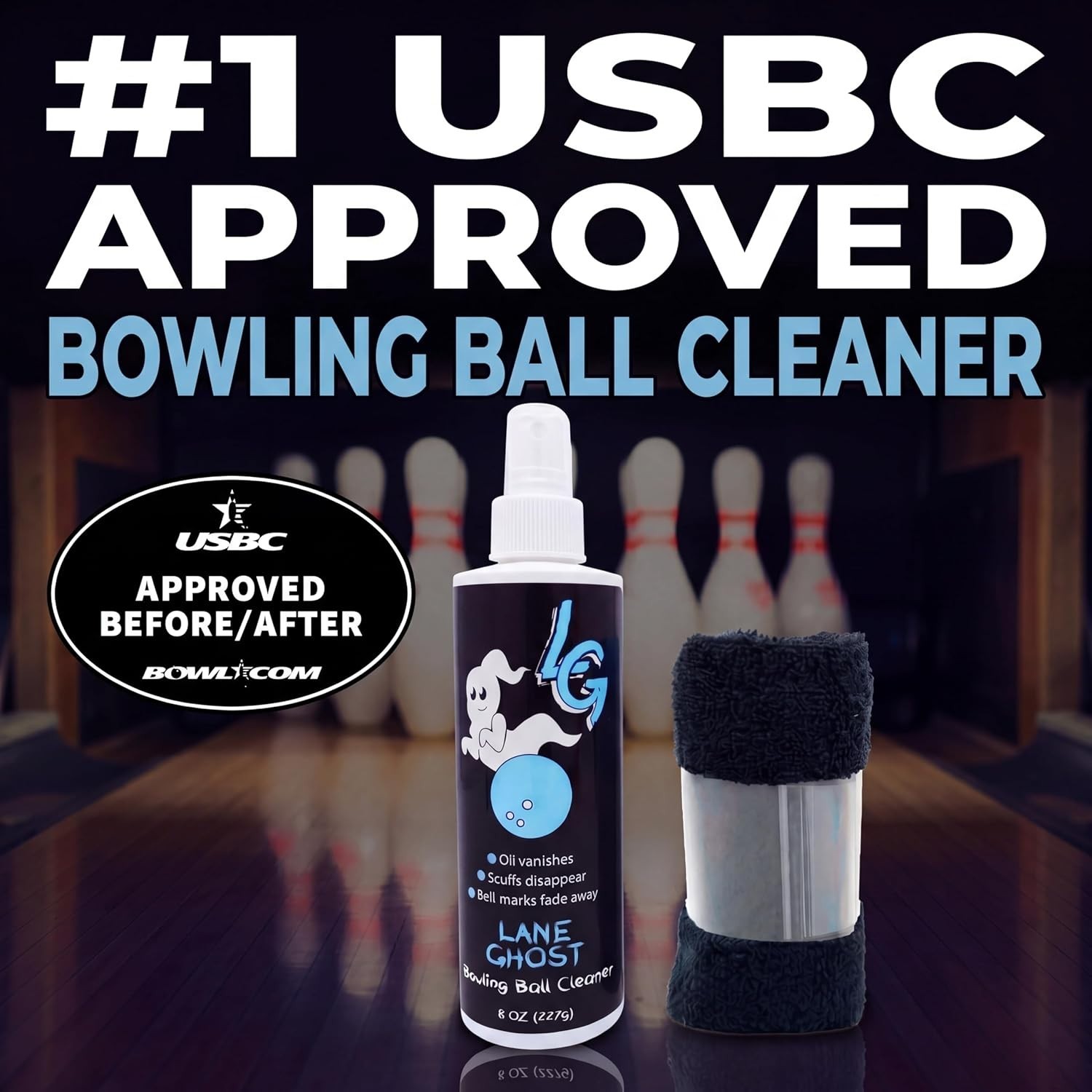 Professional Bowling Ball Cleaner Spray - Unscented 8 Oz for All Ball Types