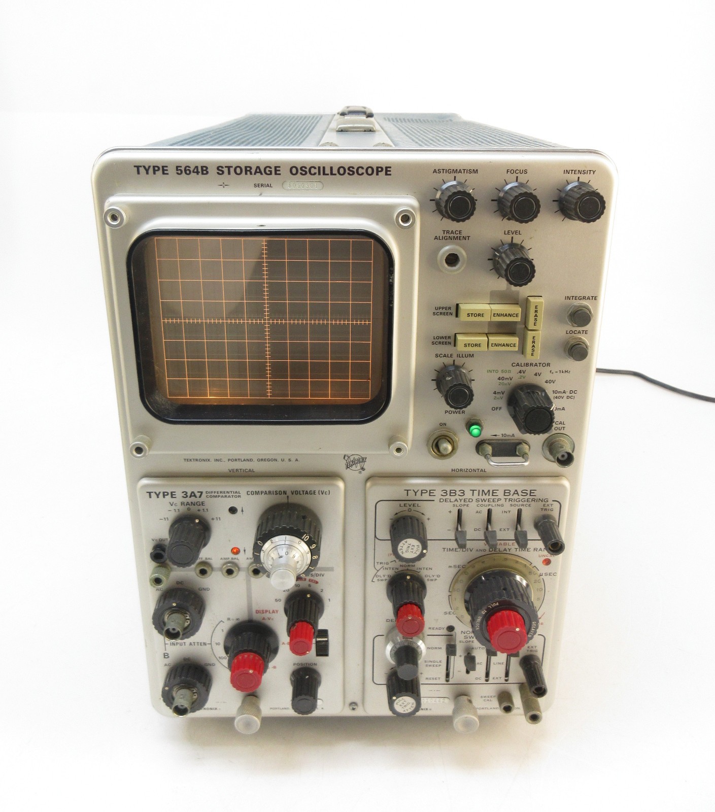 Tektronix 564B Analog Oscilloscope Mainframe with Type 3A7 & 3B3 Time Base