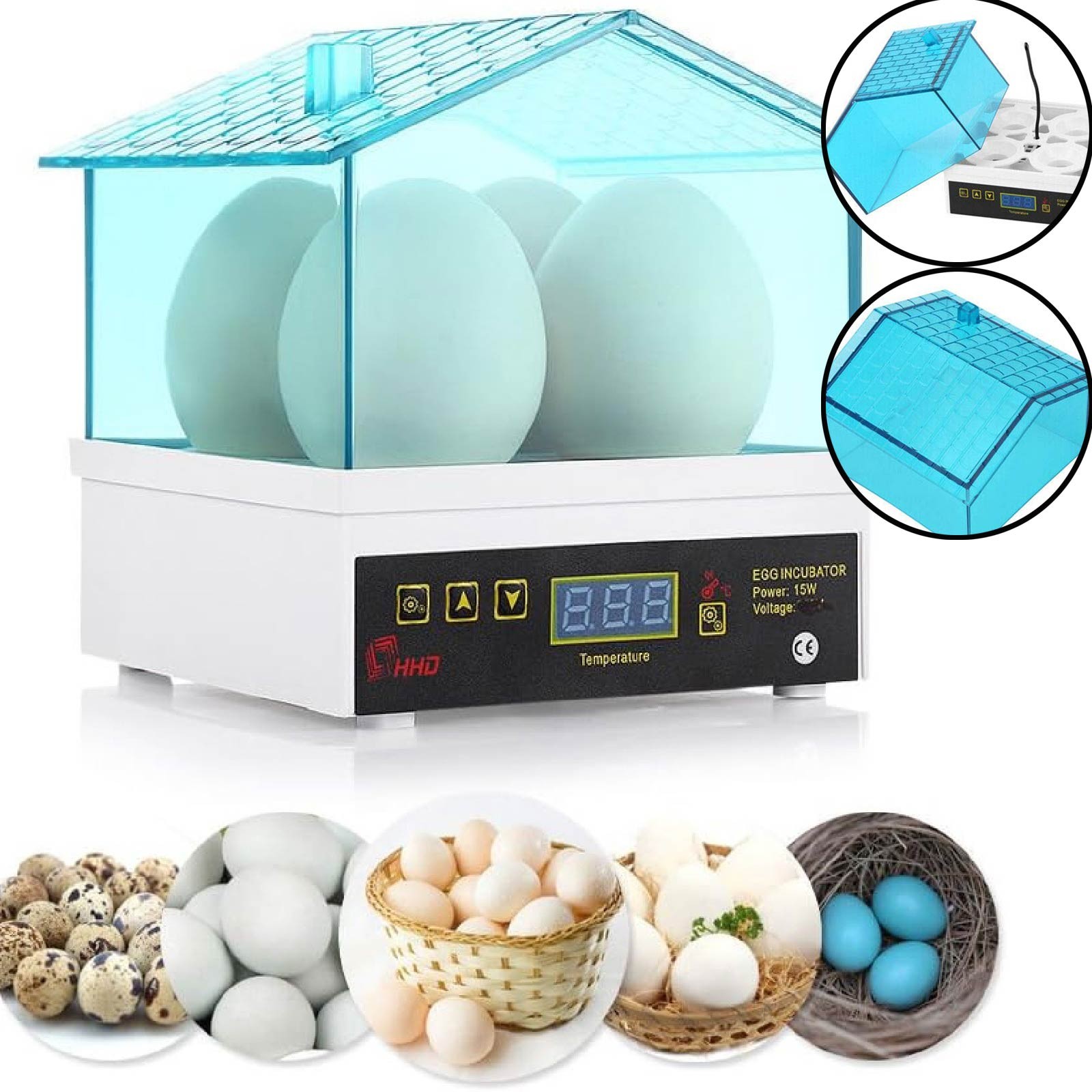 Mini Digital Egg Incubator w/Temperature Control  4 Egg Incubator for Birds Duck