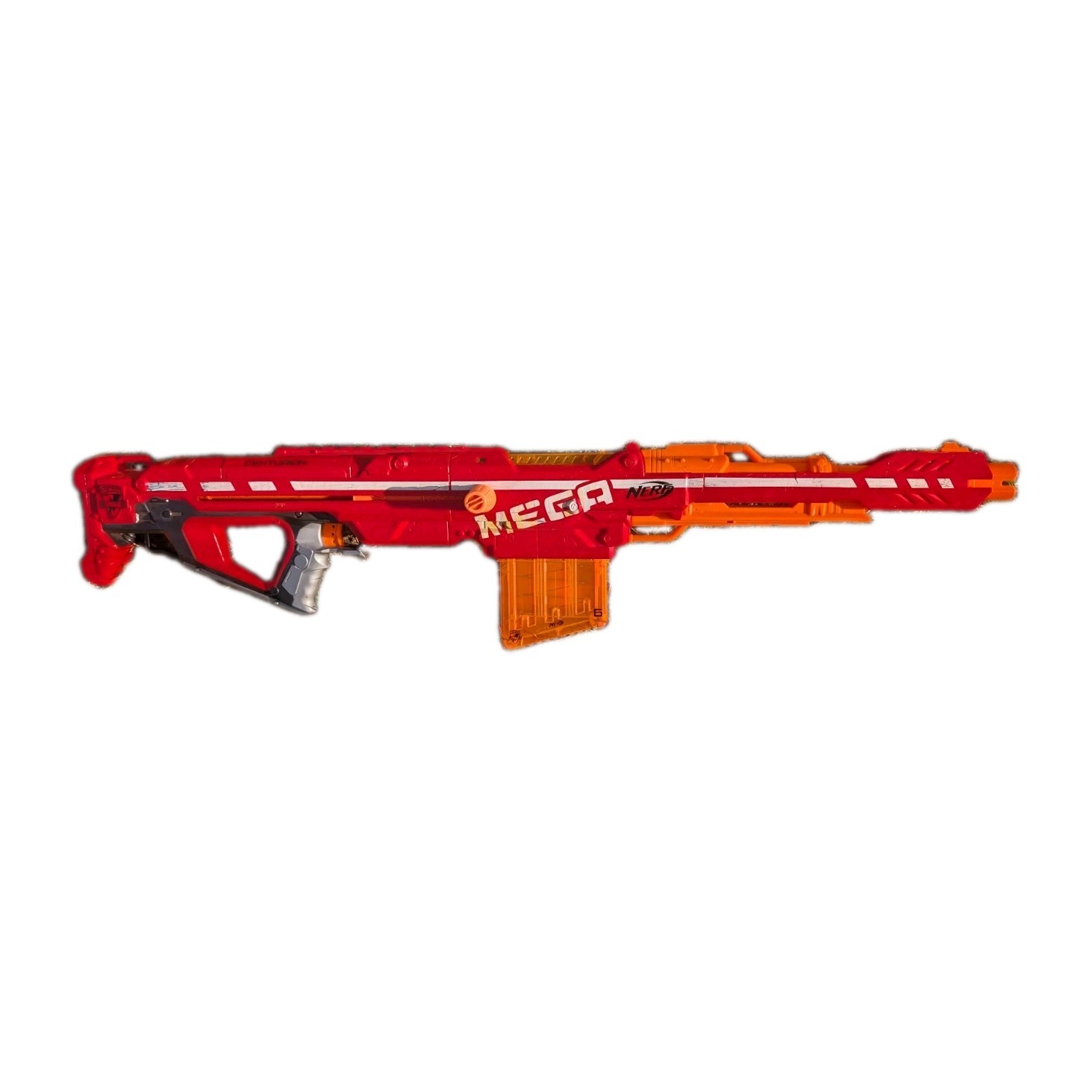 Nerf N-Strike Elite Mega Centurion Sniper Blaster w/ 6-Dart Magazine Red Orange