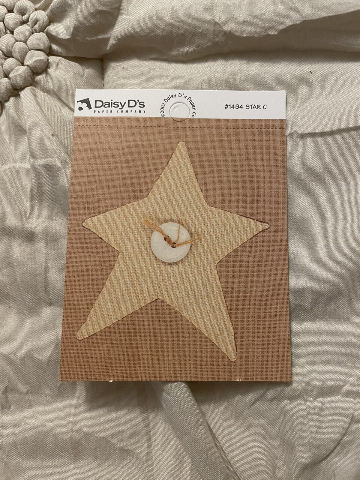 Daisy D’s Primitive Country Star C Card 1494 Die Cut Scrapbooking Yellow Button