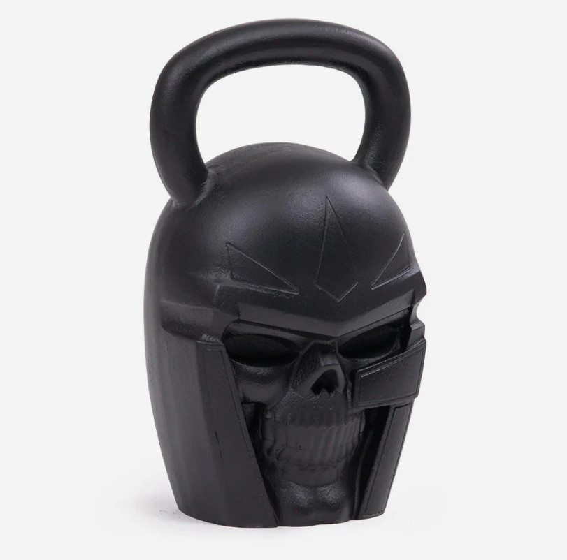 50 LB Warrior Kettlebell, Cast-Iron Skull Design