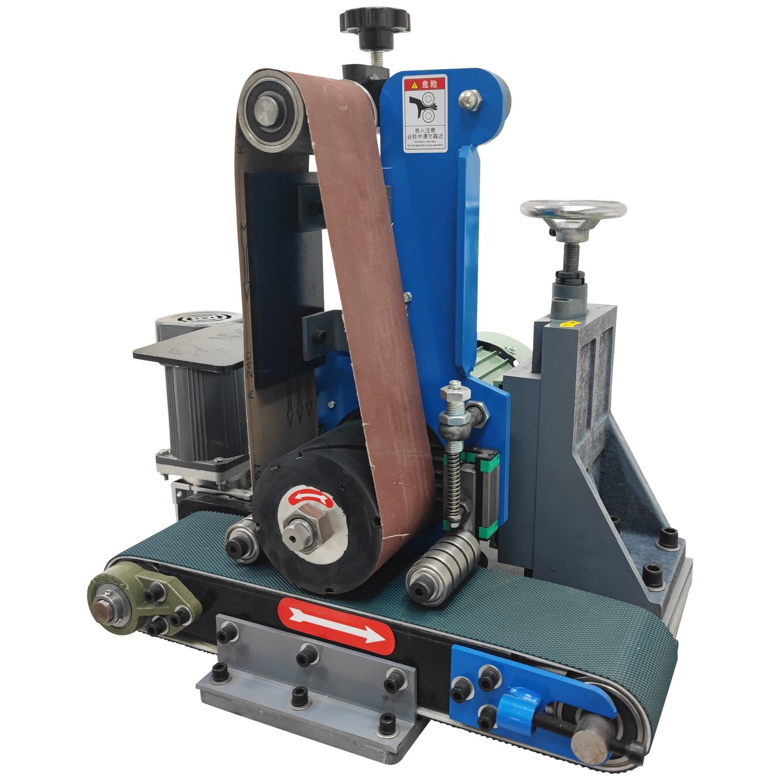 220V Flat Belt Polishing Machine Sharpener Metal Deburring Rust Drawing Sander