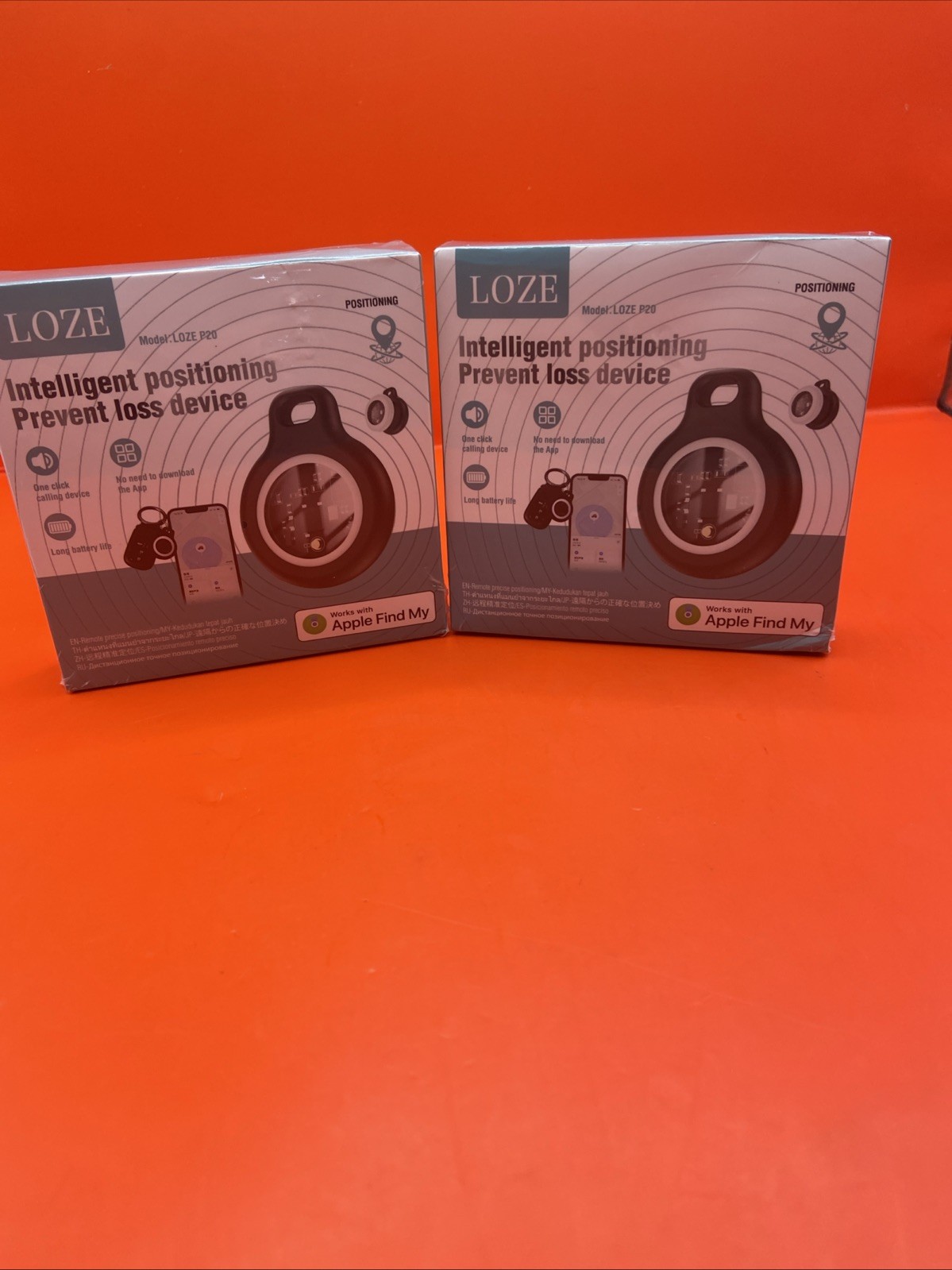 2X LOZE P20 Prevent Loss Device Black Long Battery Life For Apple Find My