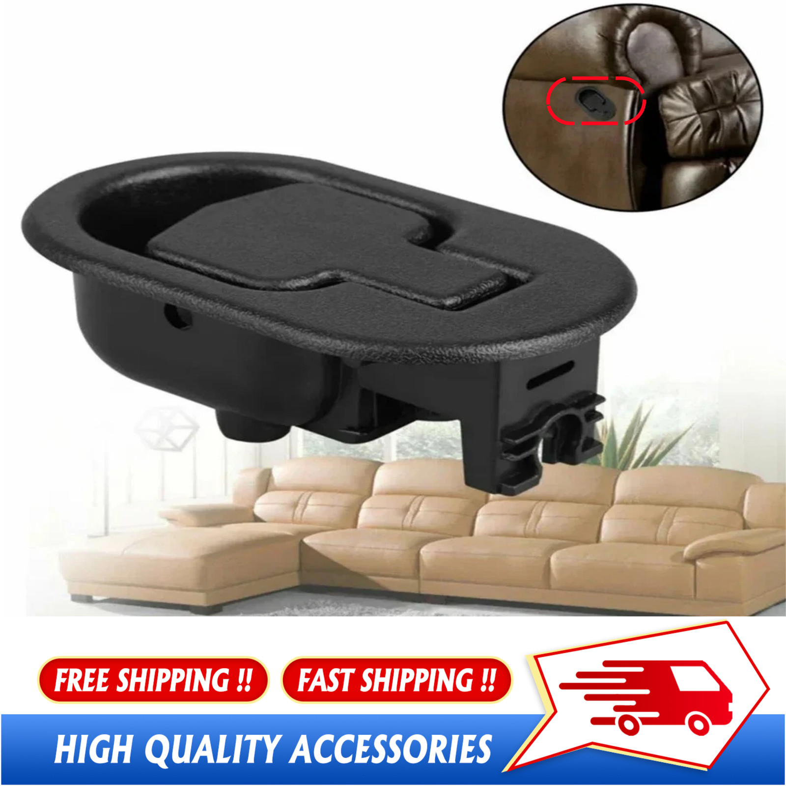 Recliner Pull Handle Replacement Chair Sofa Couch Release Lever Universal Black