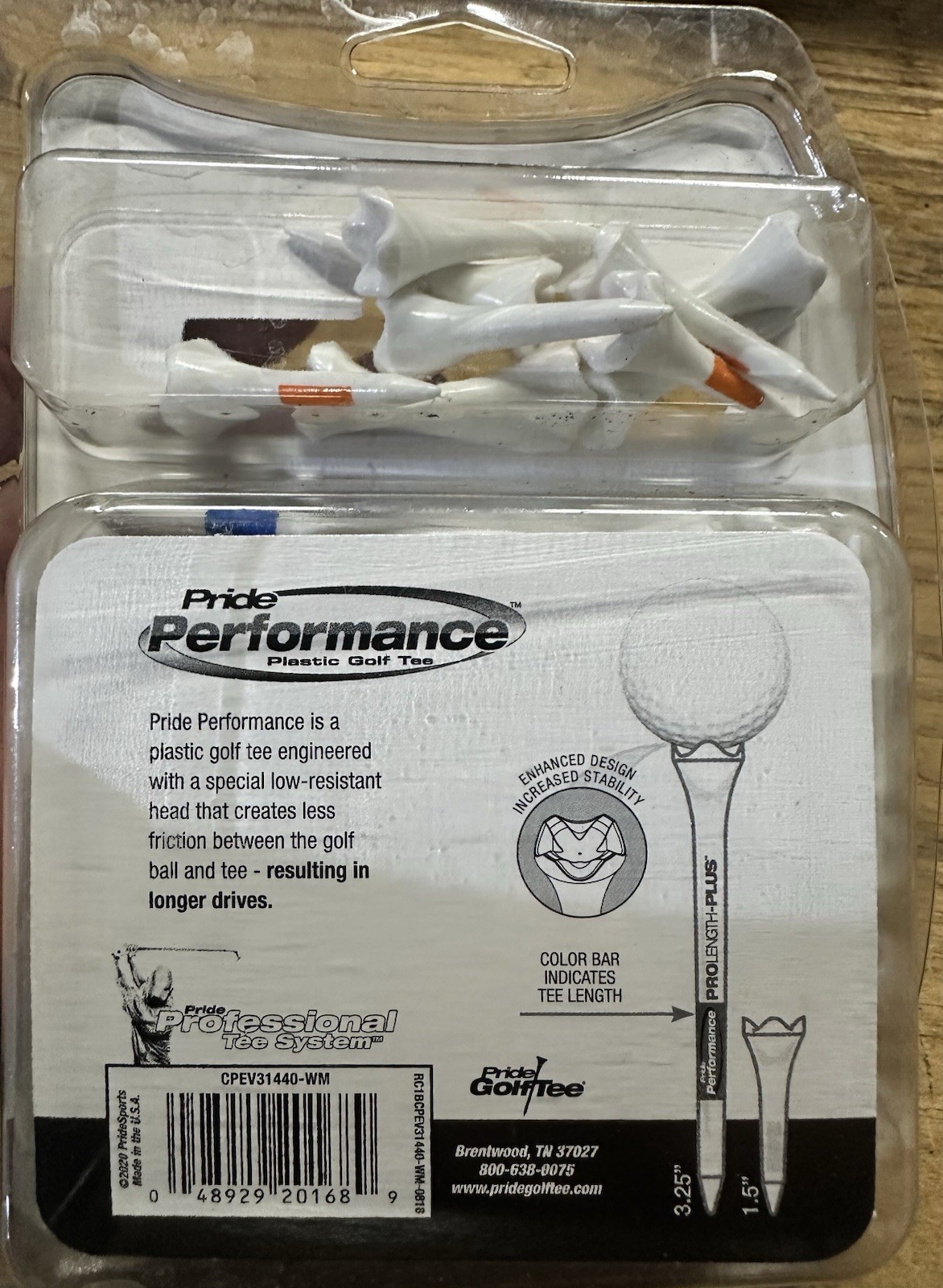 pride Professional Tee System, Pride Performance Plastic Golf Tees Combo Pack, 3