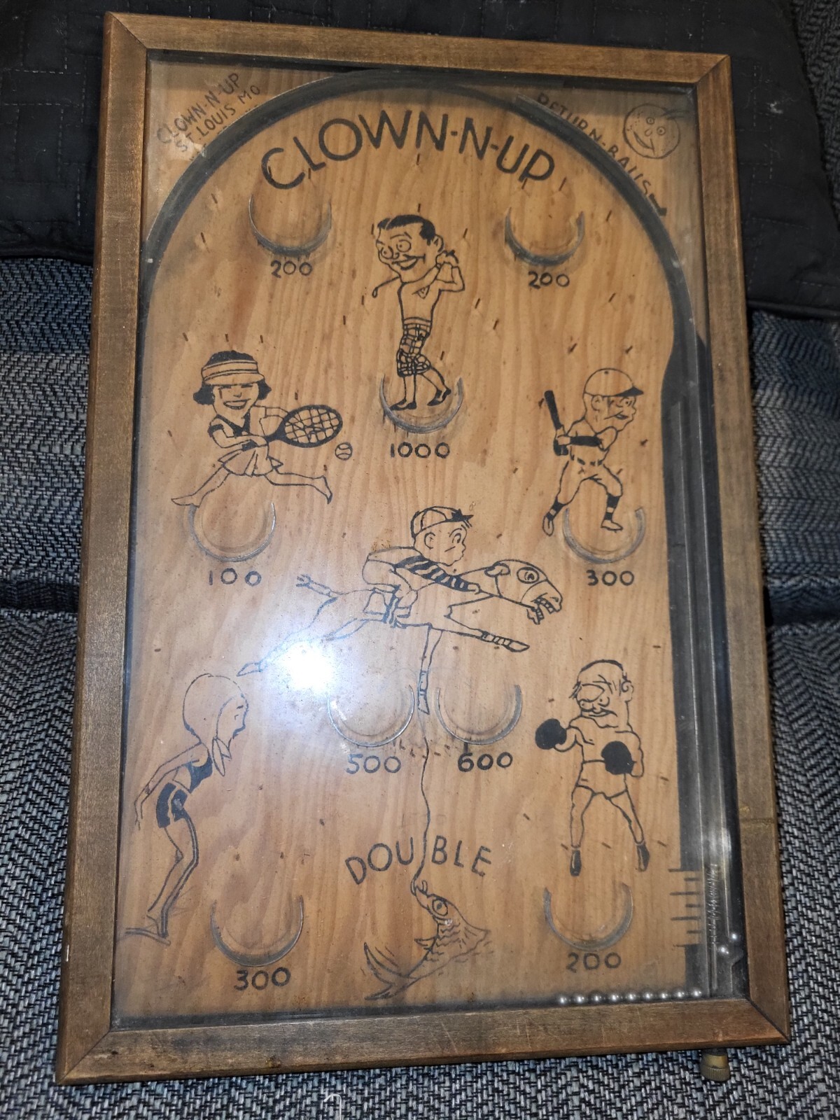 Vintage Northwestern Mailbox  "Clown n Up"  bagatelle Pinball Tabletop game 30's