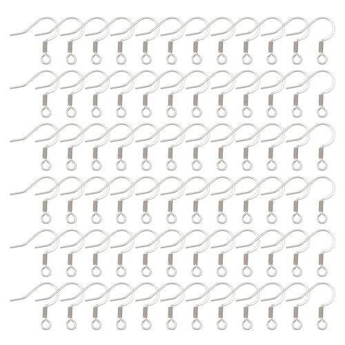 Pandahall 200pcs Stainless Steel Hypoallergenic Earring Hooks Fish Earwire