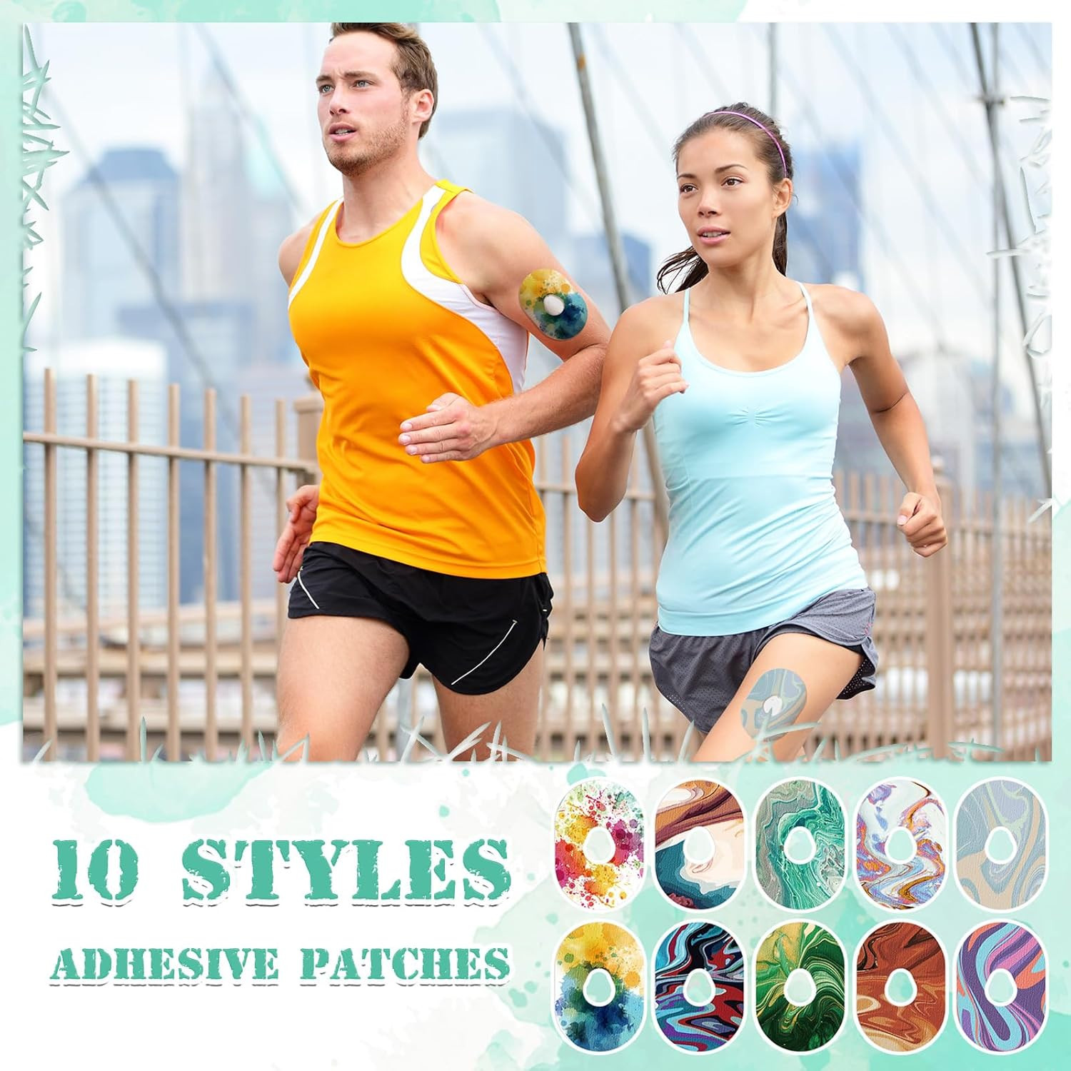 30 Pack Adhesive Patches Compatible with Dexcom G7 G6 CGM Tape Breathable Patch