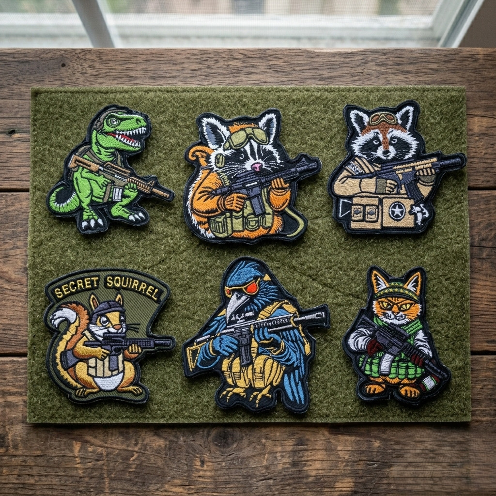 Tactical Animal Morale Patches 3" Hook and Loop Embroidered Patches