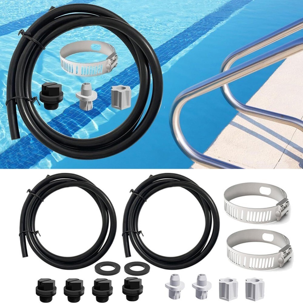 New 1Set Pool Chlorinator Tubing Kit Feeder Connection Set Saddle Clamp Drain
