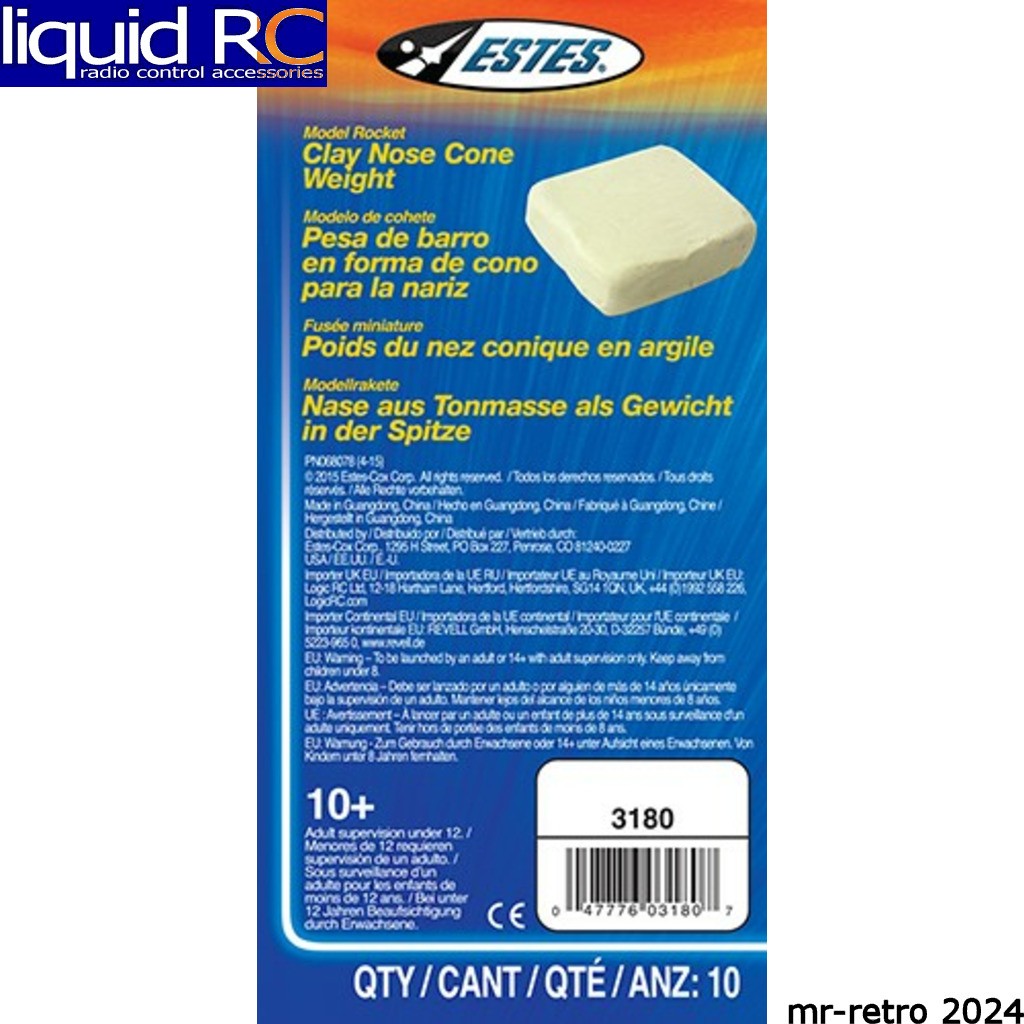 Estes 3180 Clay Nose Weight 10