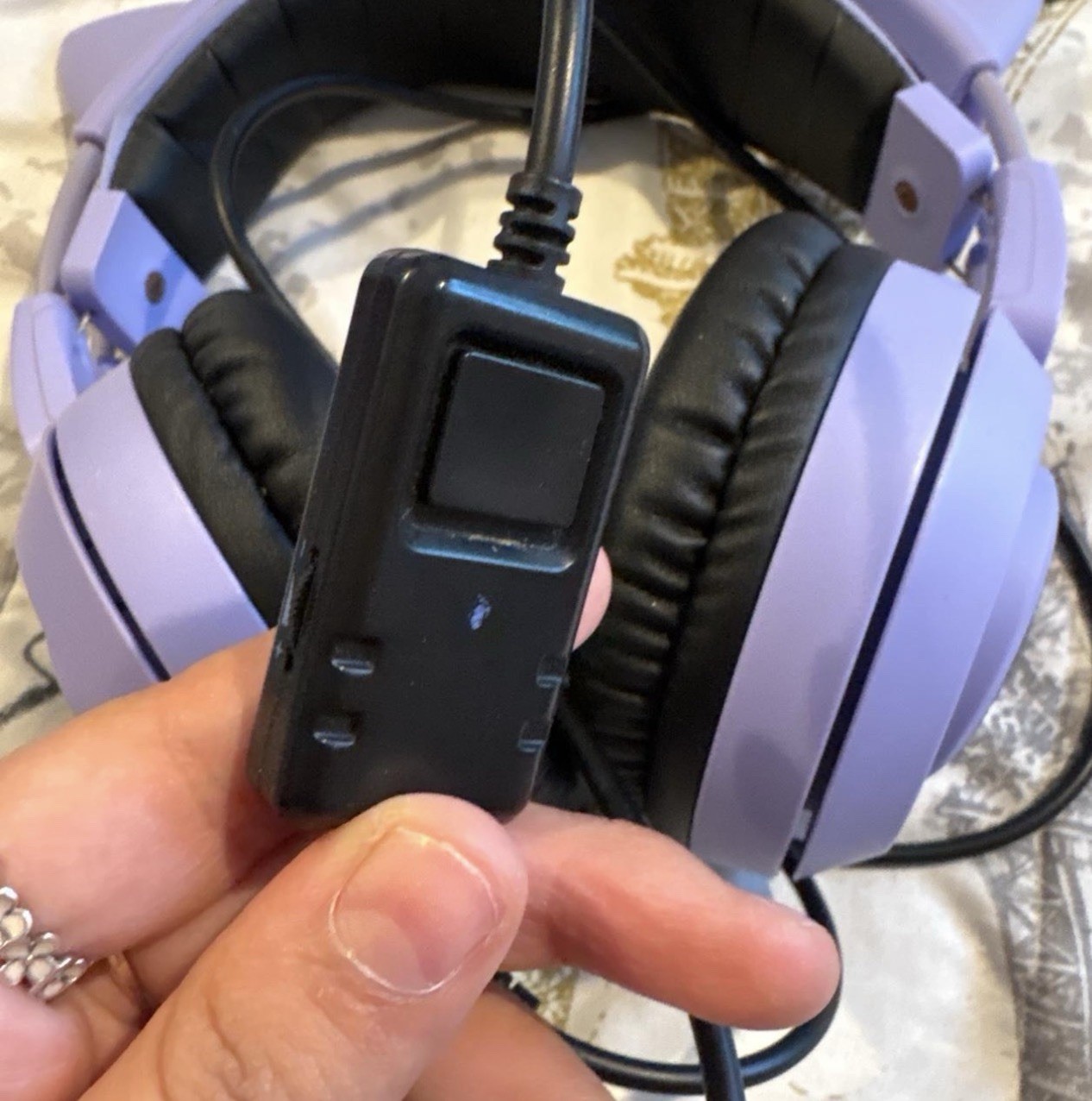 SOMIC Cat Ear Over-Ear Wired Headset 3.5mm Inline Controls Purple/Black.