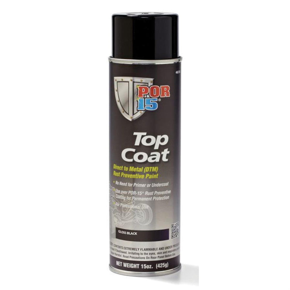 POF.45918 POR-15 INC 45918 Top Coat DTM Paint, 14 oz Aerosol Can, Chassis Black