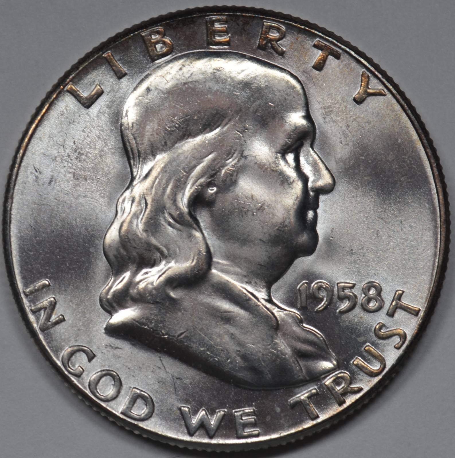 1958 50C Franklin Half Dollar #45S
