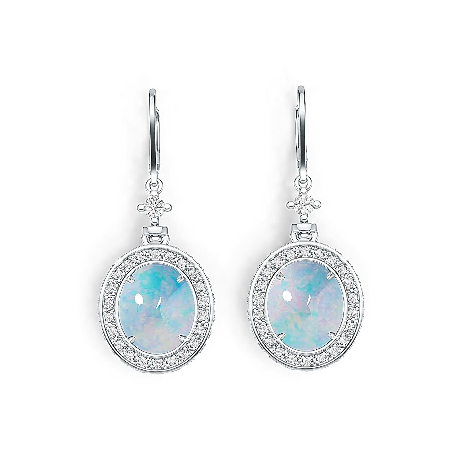 Sterling Silver Semi Mount Earrings Setting Oval OV 12X10mm Cabochon