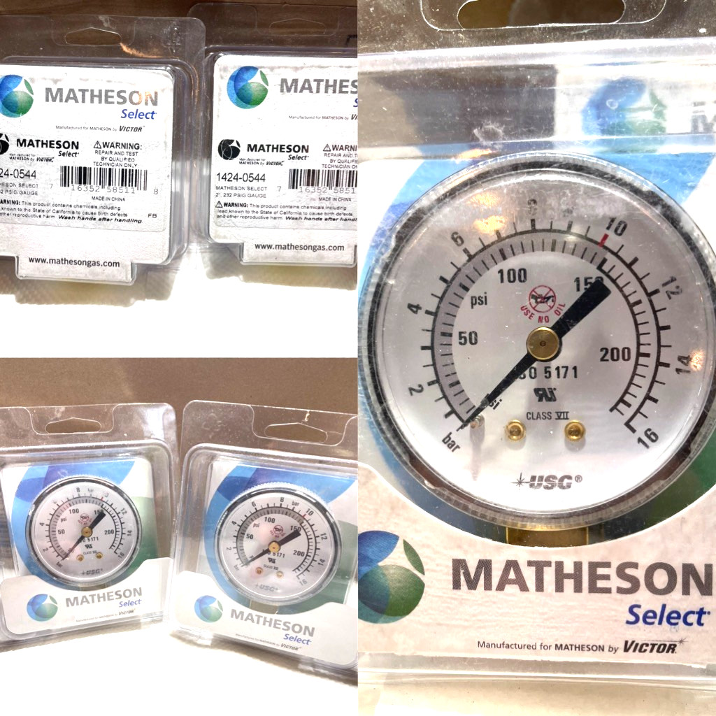 New Matheson Select 1424-0544 2" 232 PSIG Gauge USG (LOT of 2) 1424 0544