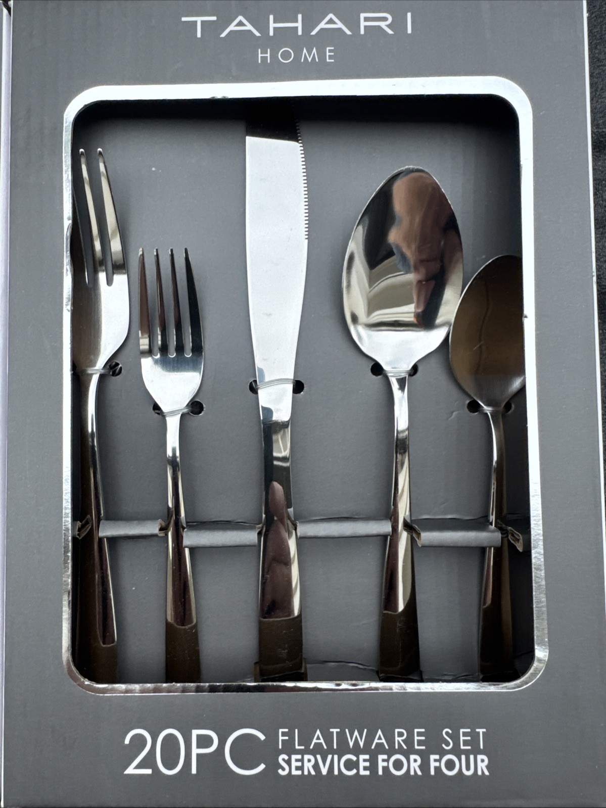 Tahari Home Flatware 20pc Set Stainless Steel-New in Box!
