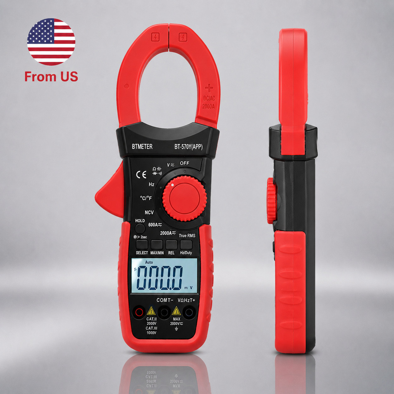 Clamp Meter Multimeter True RMS 2000A 2000V 60MΩ 6000C NCV Bluetooth APP