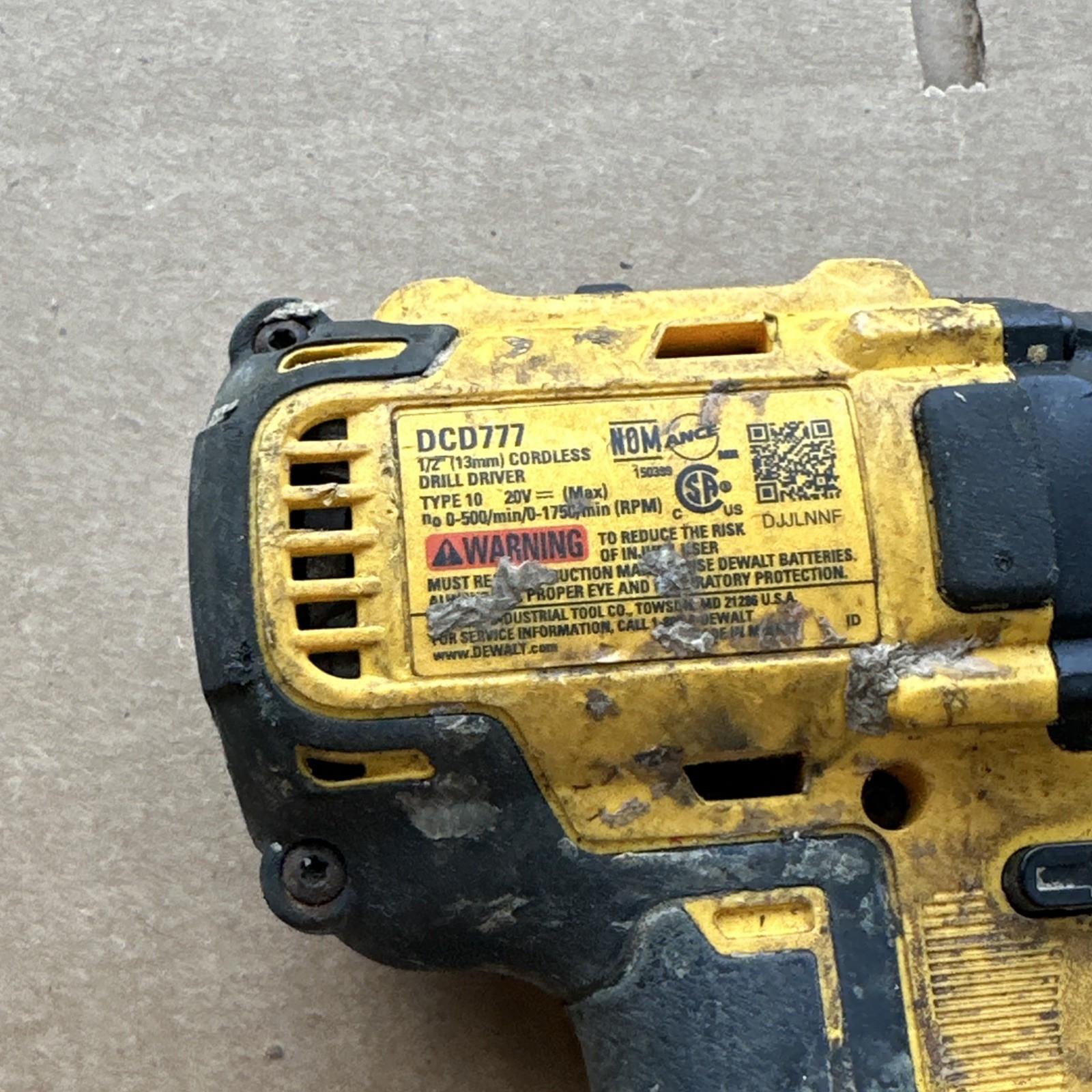 Dewalt 20V MAX Cordless Drill dcd777 Type 1 1/2” Tool Only