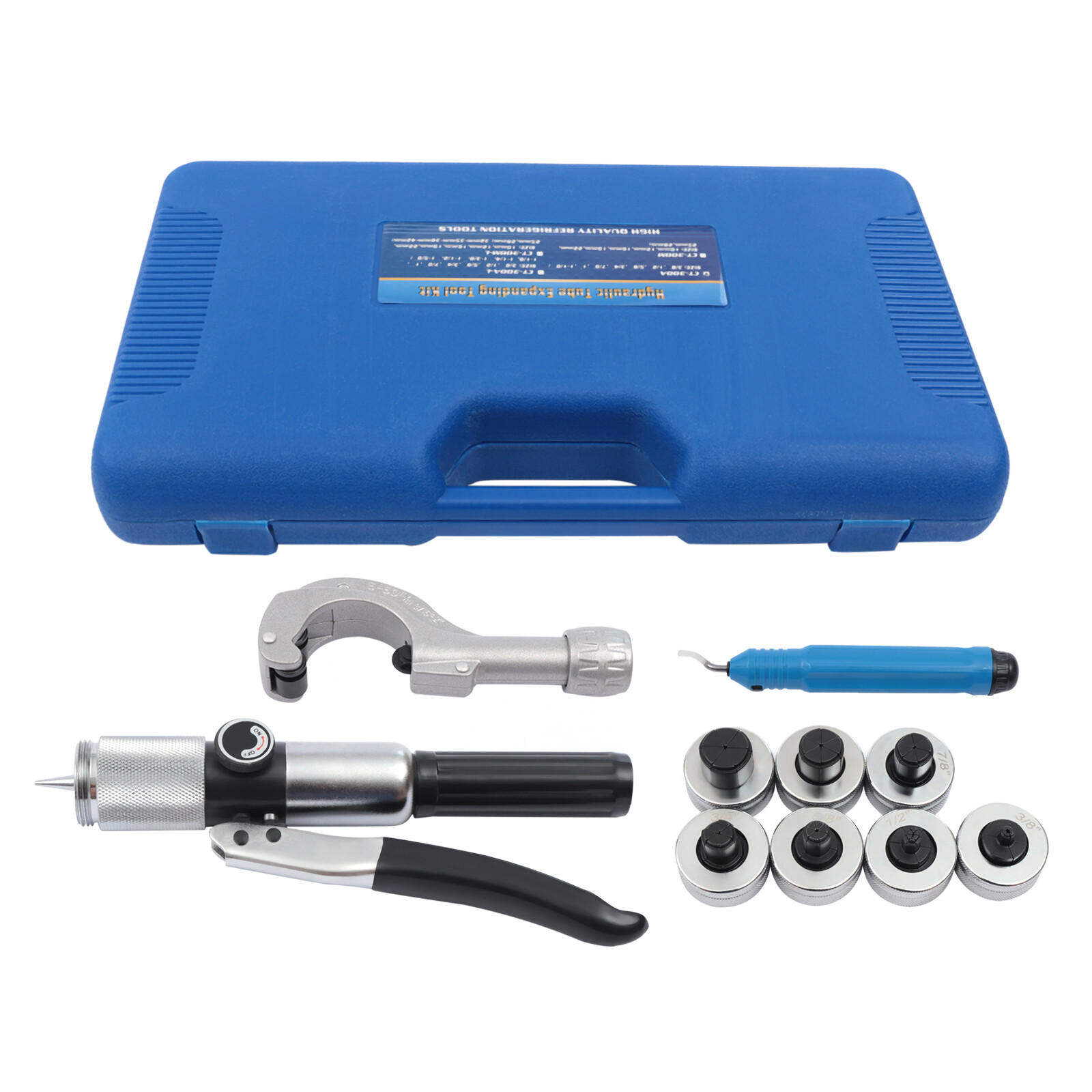 Hydraulic Plumbing Pipe Expander Tool Kit 7*Expander Heads For Air Conditioning