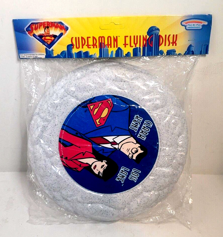 VTG 1997 Superman Flying Disc Frisbee Play by Play Clark Kent Lois Lane New!