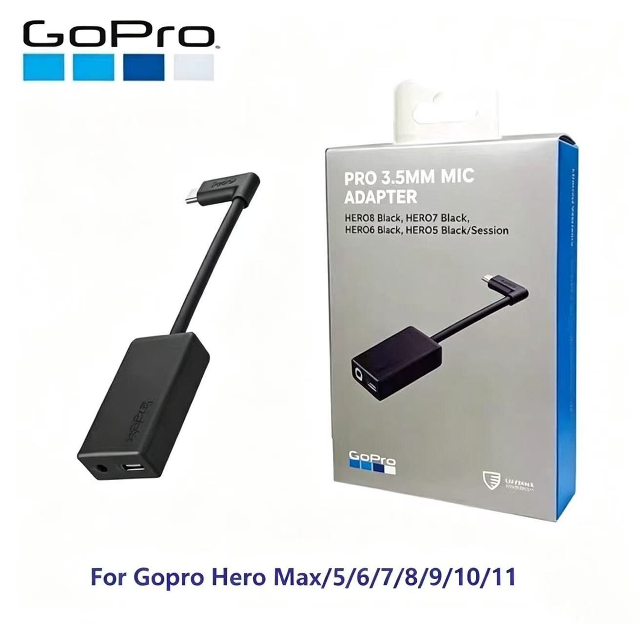 GoPro Pro 3.5mm Mic Adapter for (HERO8 Black/HERO7 Black/HERO6 Black/HERO5 Black