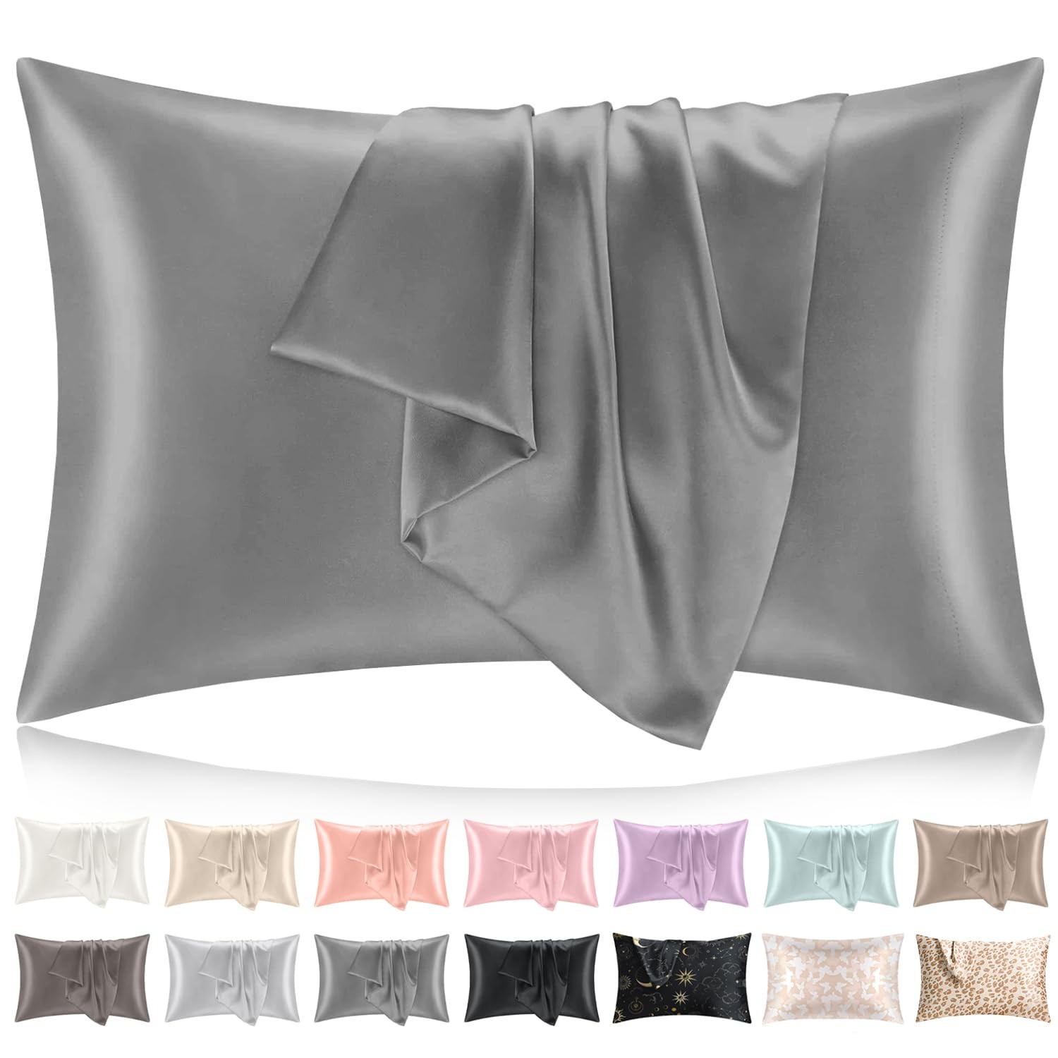 Silky Pillowcase Premium Satin Pillow Cases with Zipper Closure for Hair and ...
