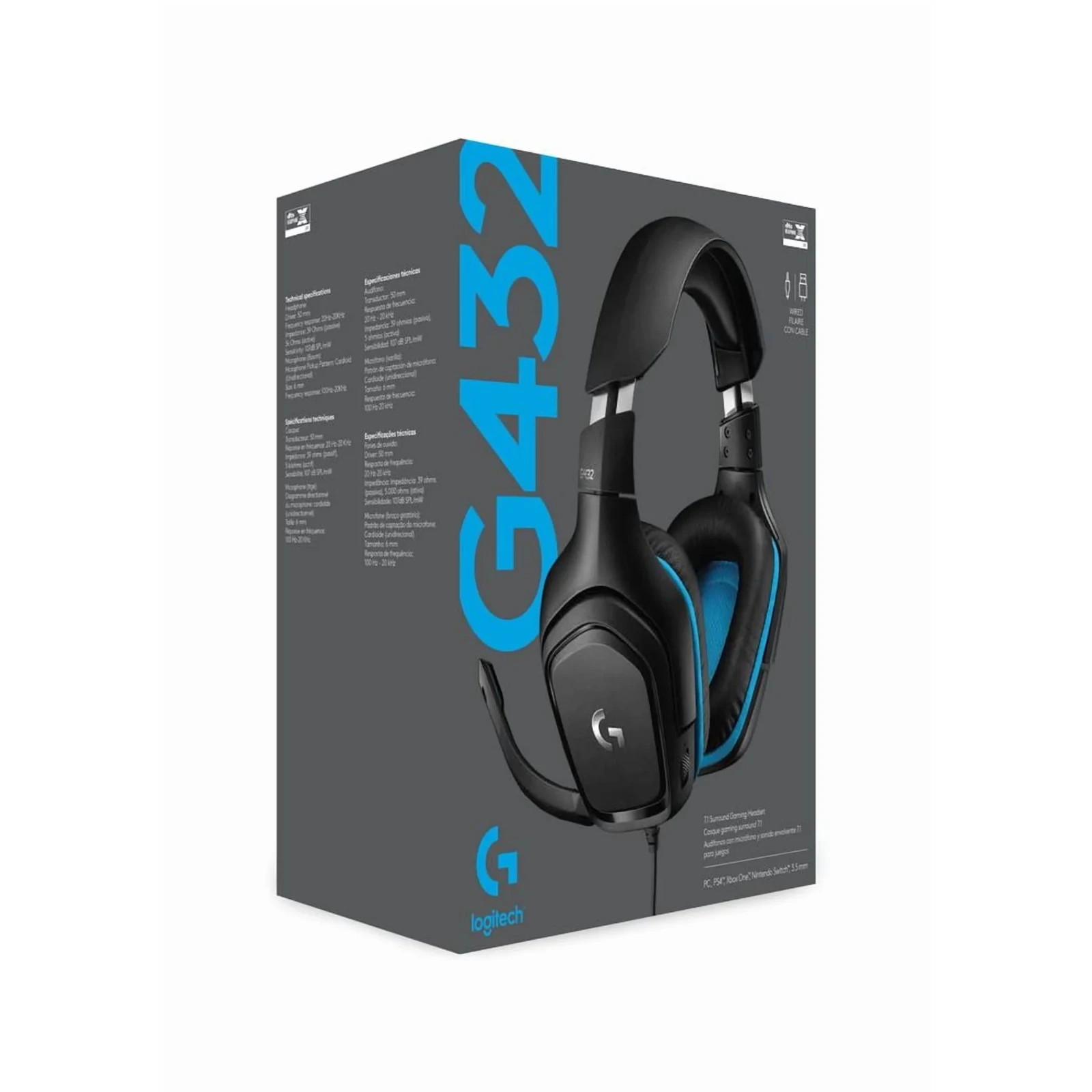 gitech G432 Black/Blue Over the Ear Gaming Headset