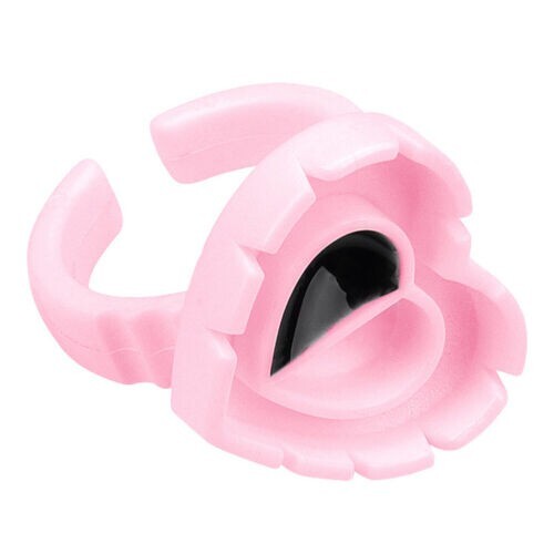 300pcs Heart Eyelash Extension Glue Ring Holder Eyelash Glue Cup (Pink)
