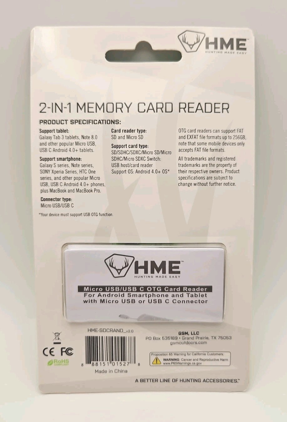 HME(TM) SD Card Reader for Android NEW