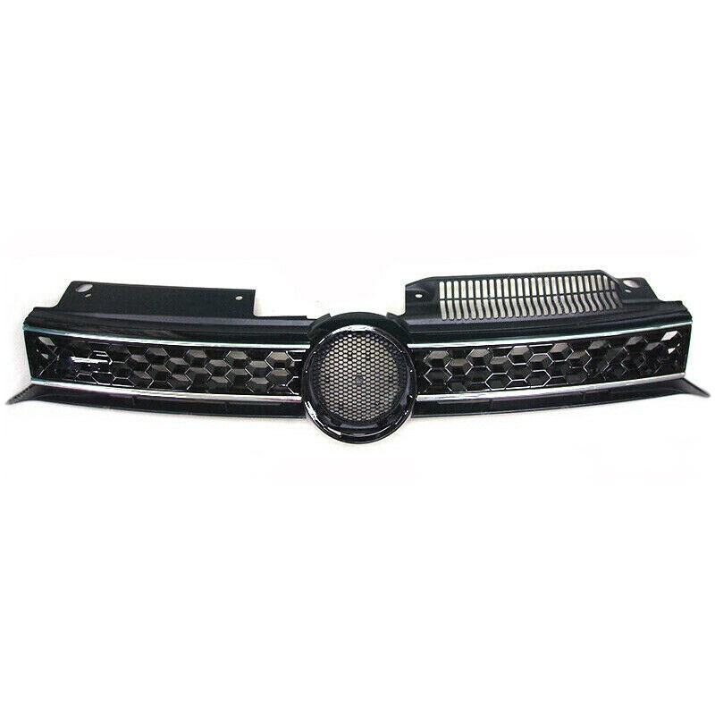 Grille Black W/ Chrome Trim For 2010-2014 VW MK6 Golf/GTI/Jetta Sportwagen